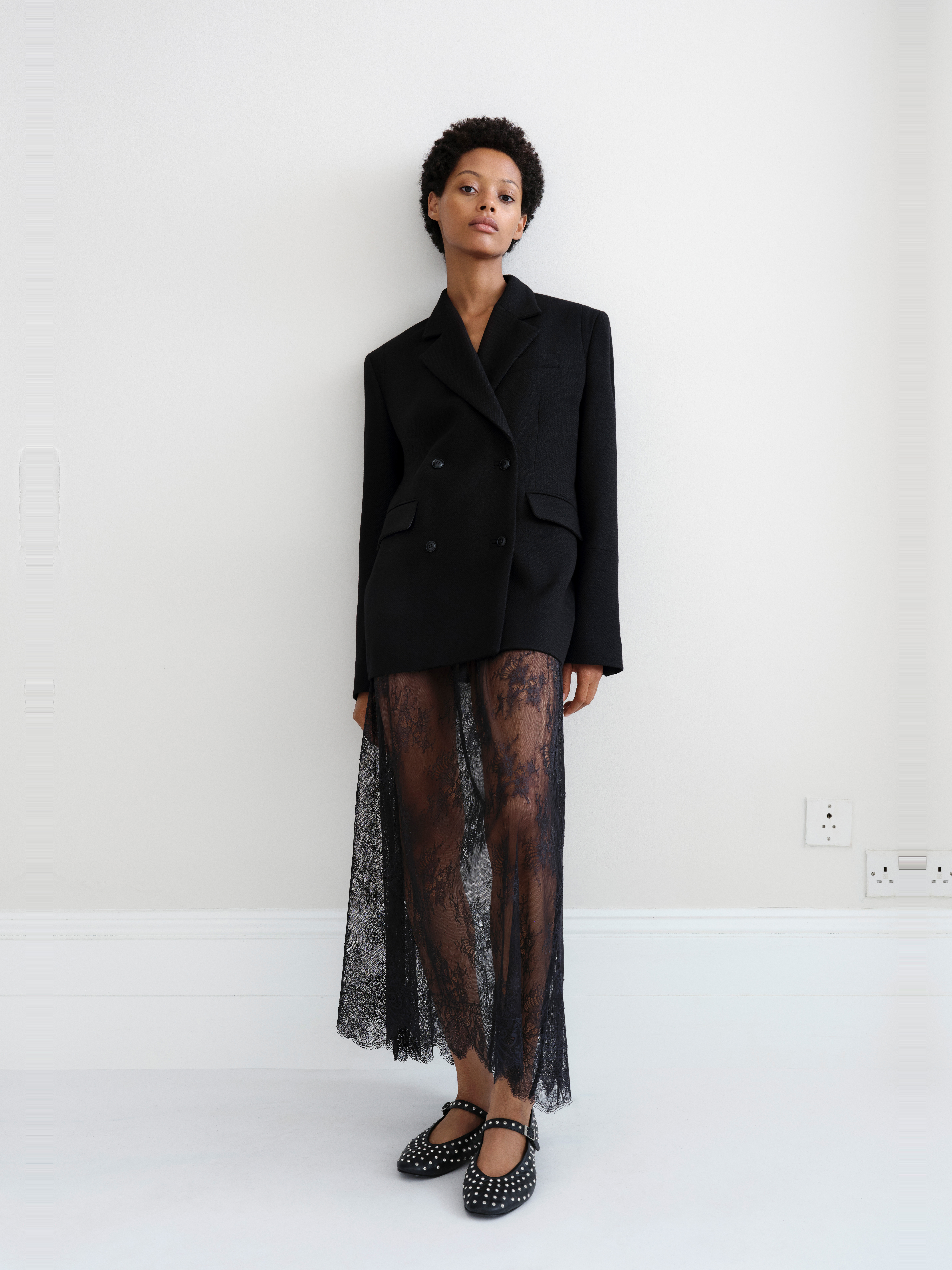 Clarke Double-Breasted Longline Tailored Blazer