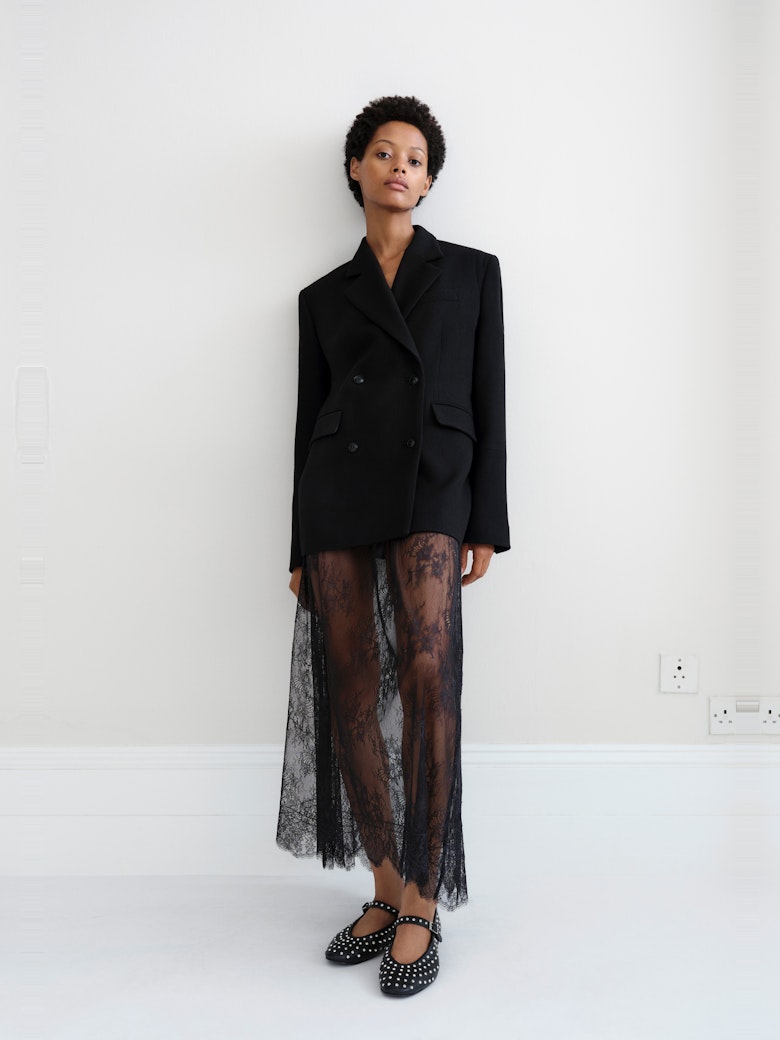 Clarke Double-Breasted Longline Tailored Blazer
