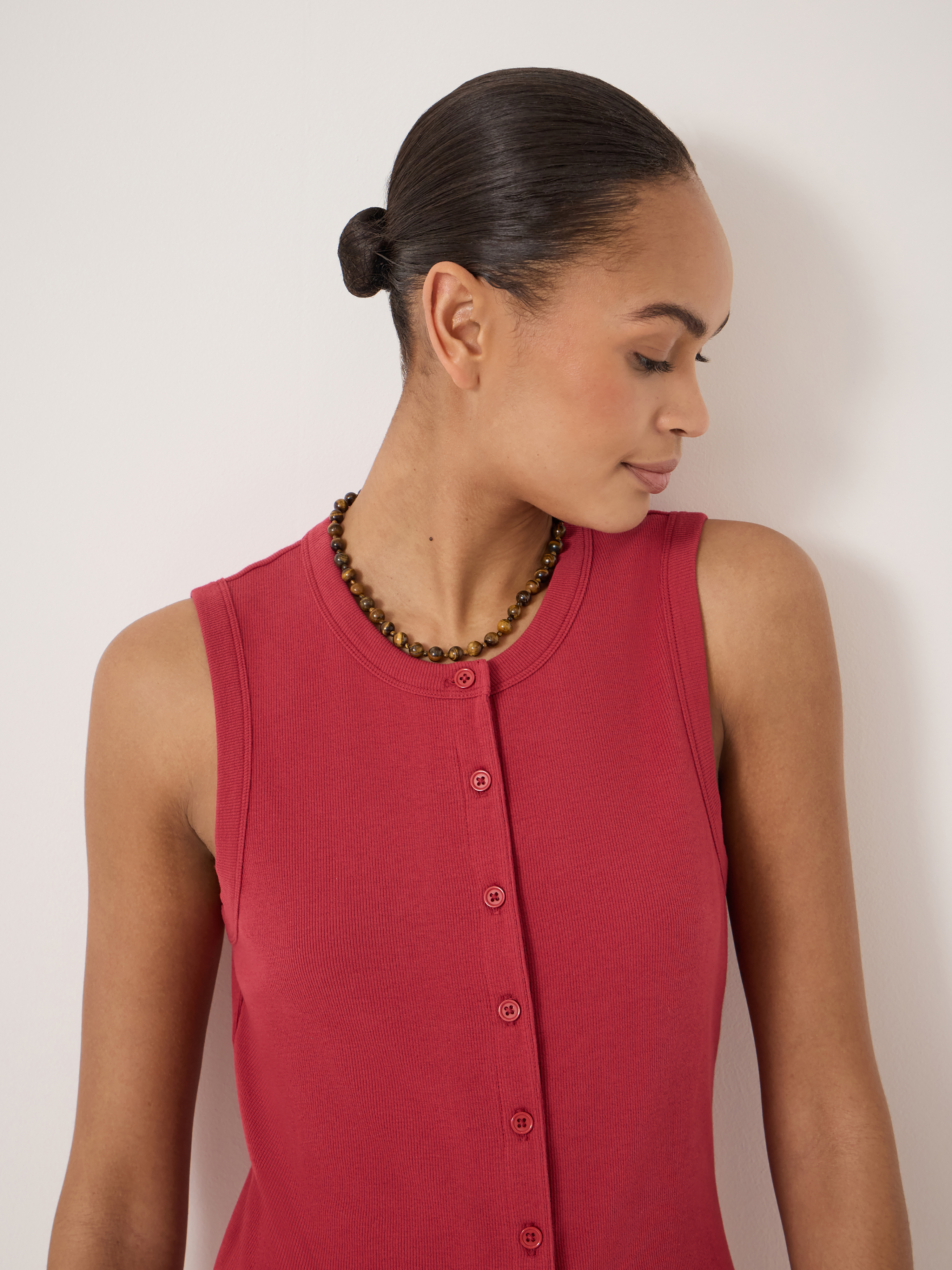 Ayana Button Ribbed Vest