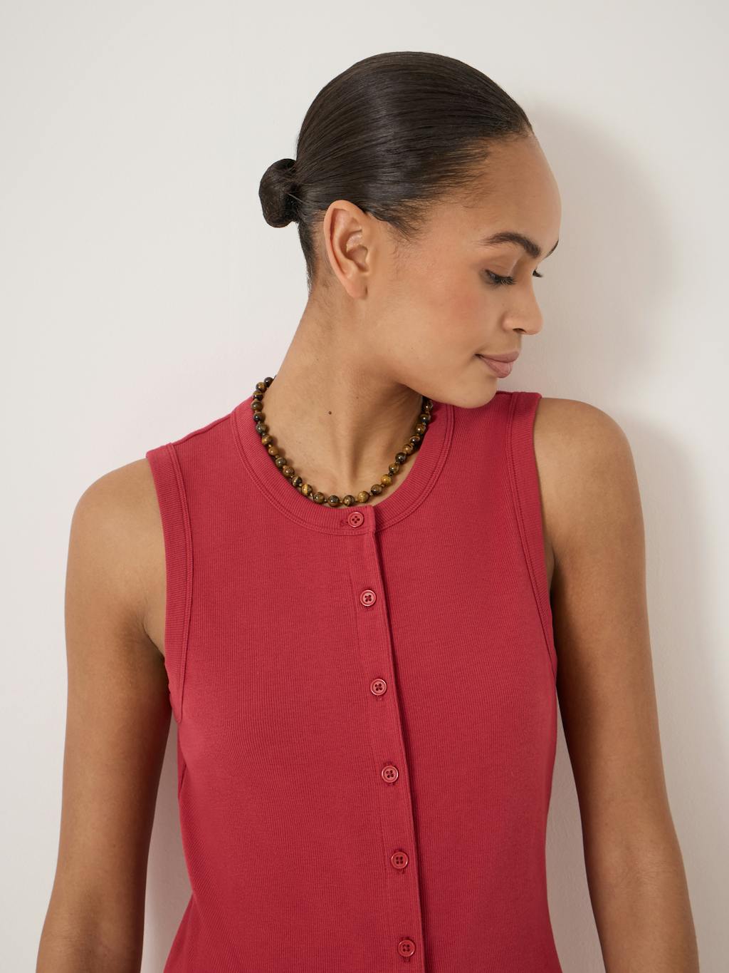 014630-1166-04 Ayana Button Ribbed Vest