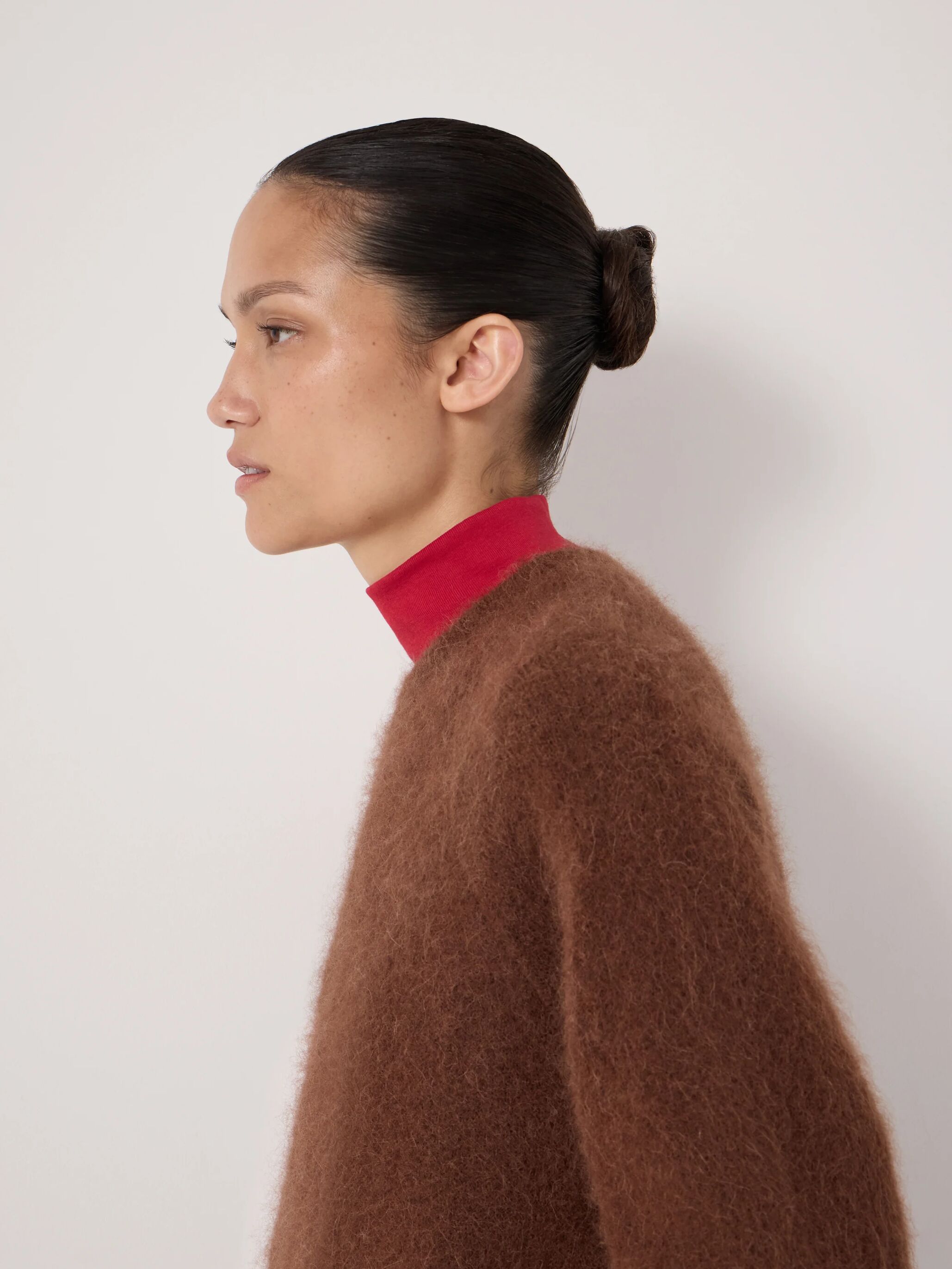 Crew Neck Alpaca Wool Jumper | Toffee Brown | hush