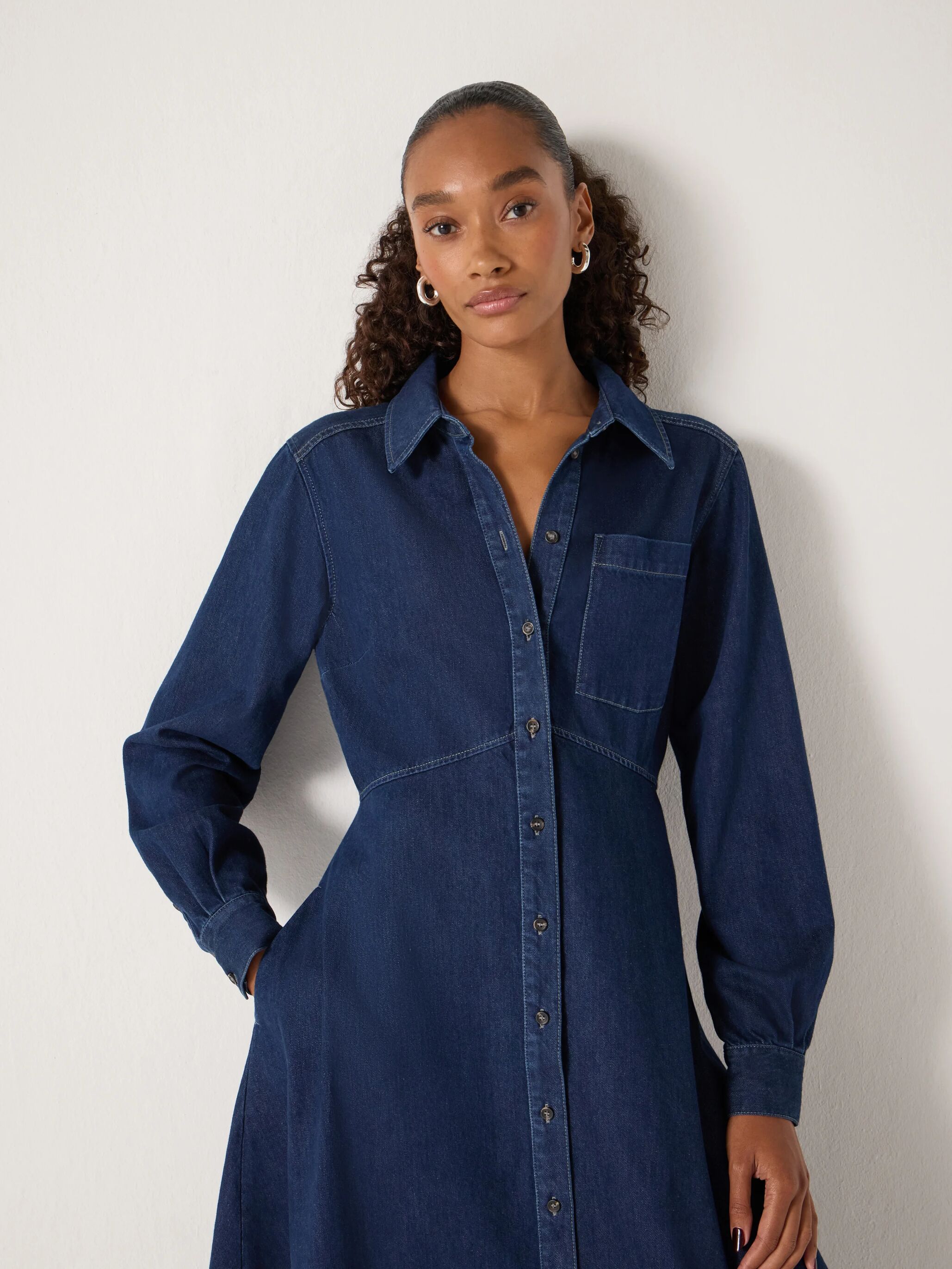 Long Sleeve Denim Shirt Dress