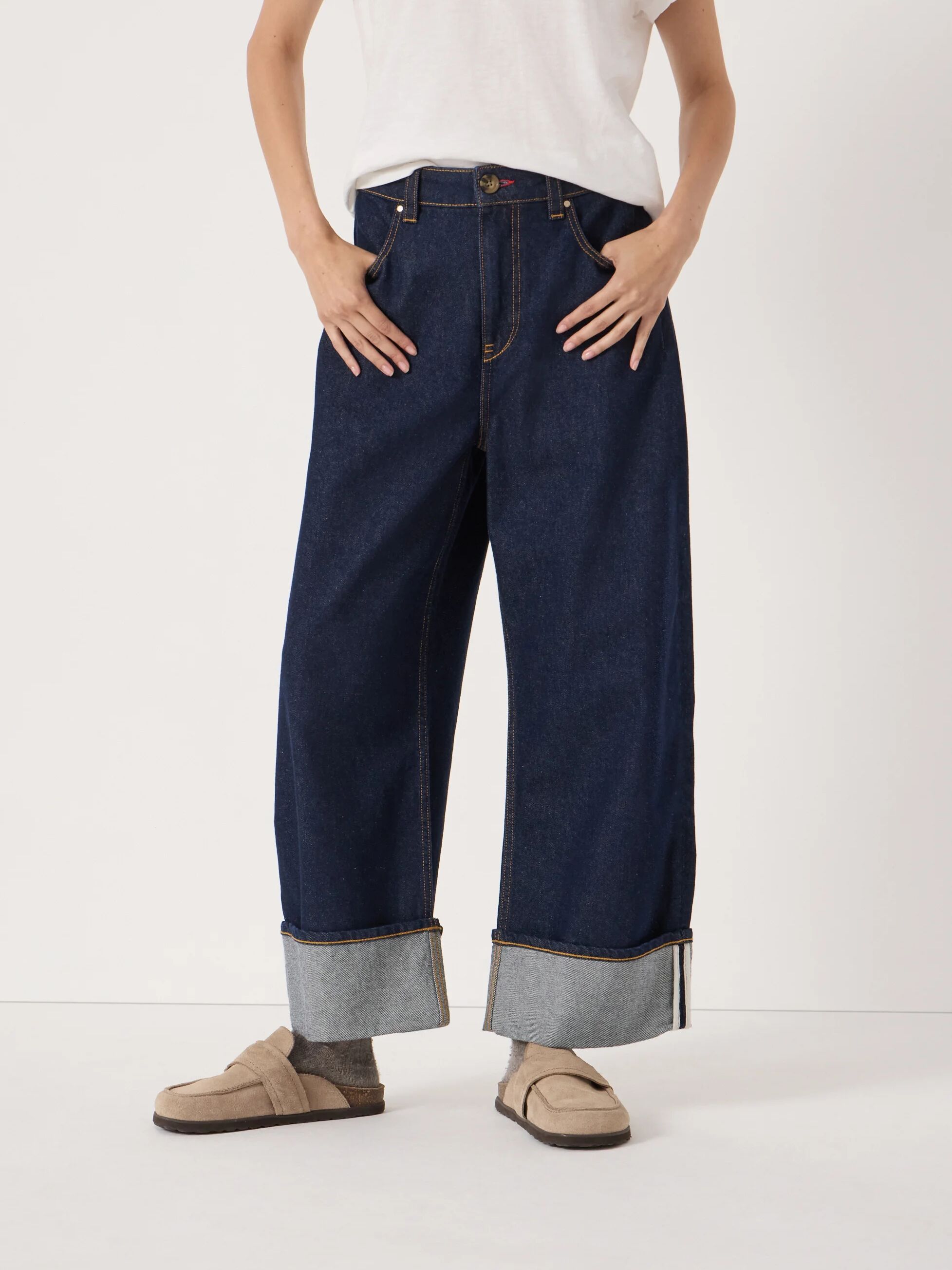 Faith Turn Up Barrel Leg Jeans