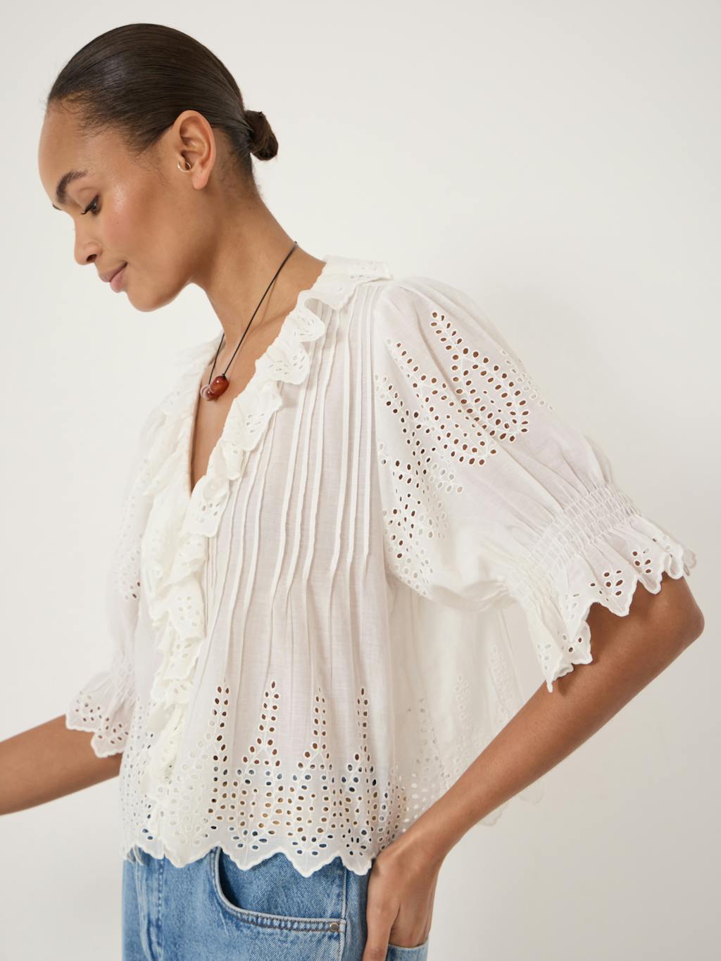 013033-0001-03 Koa Cotton Broderie Blouse