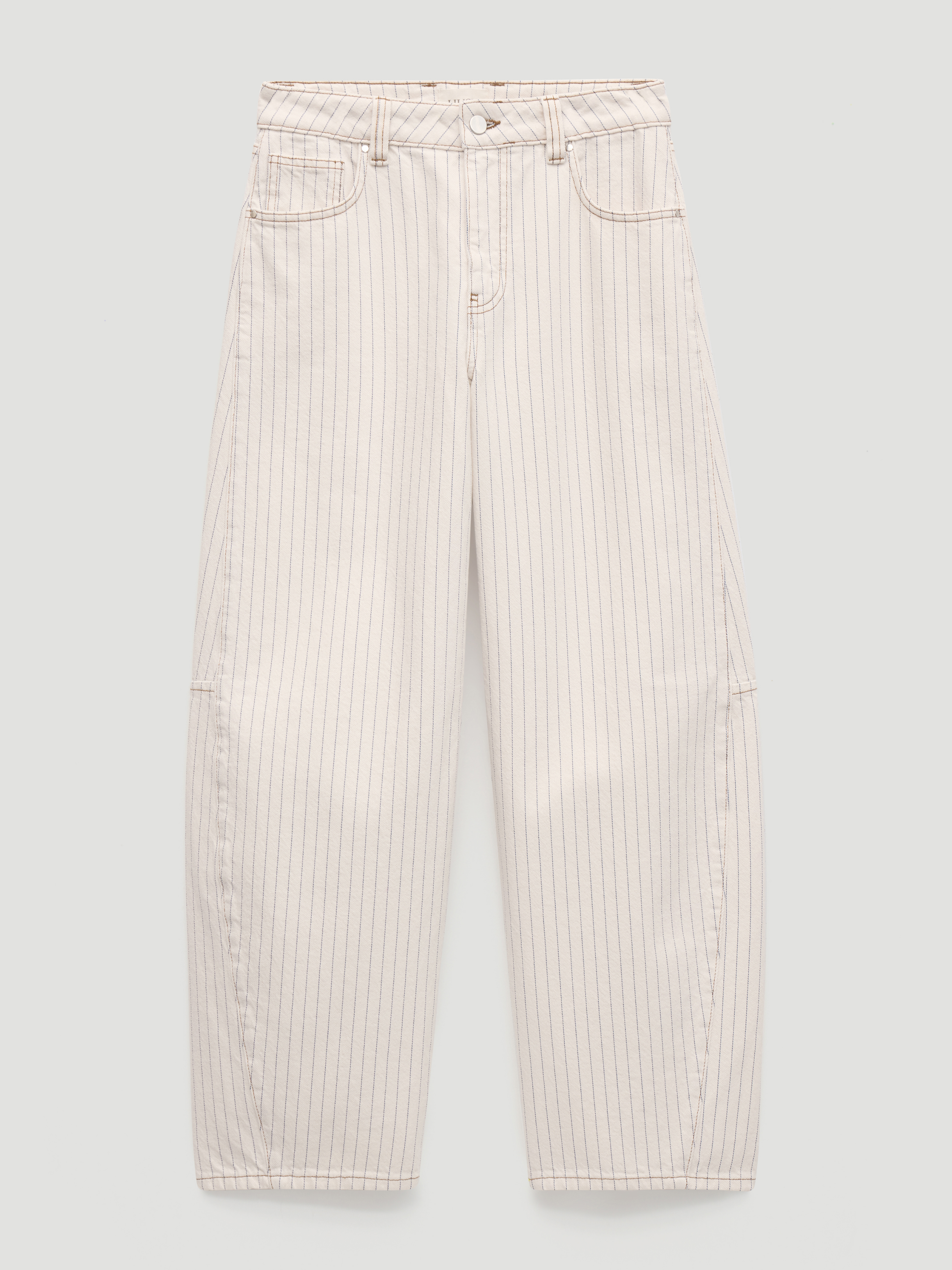 Bree Stripe Horseshoe Barrel Leg Jeans