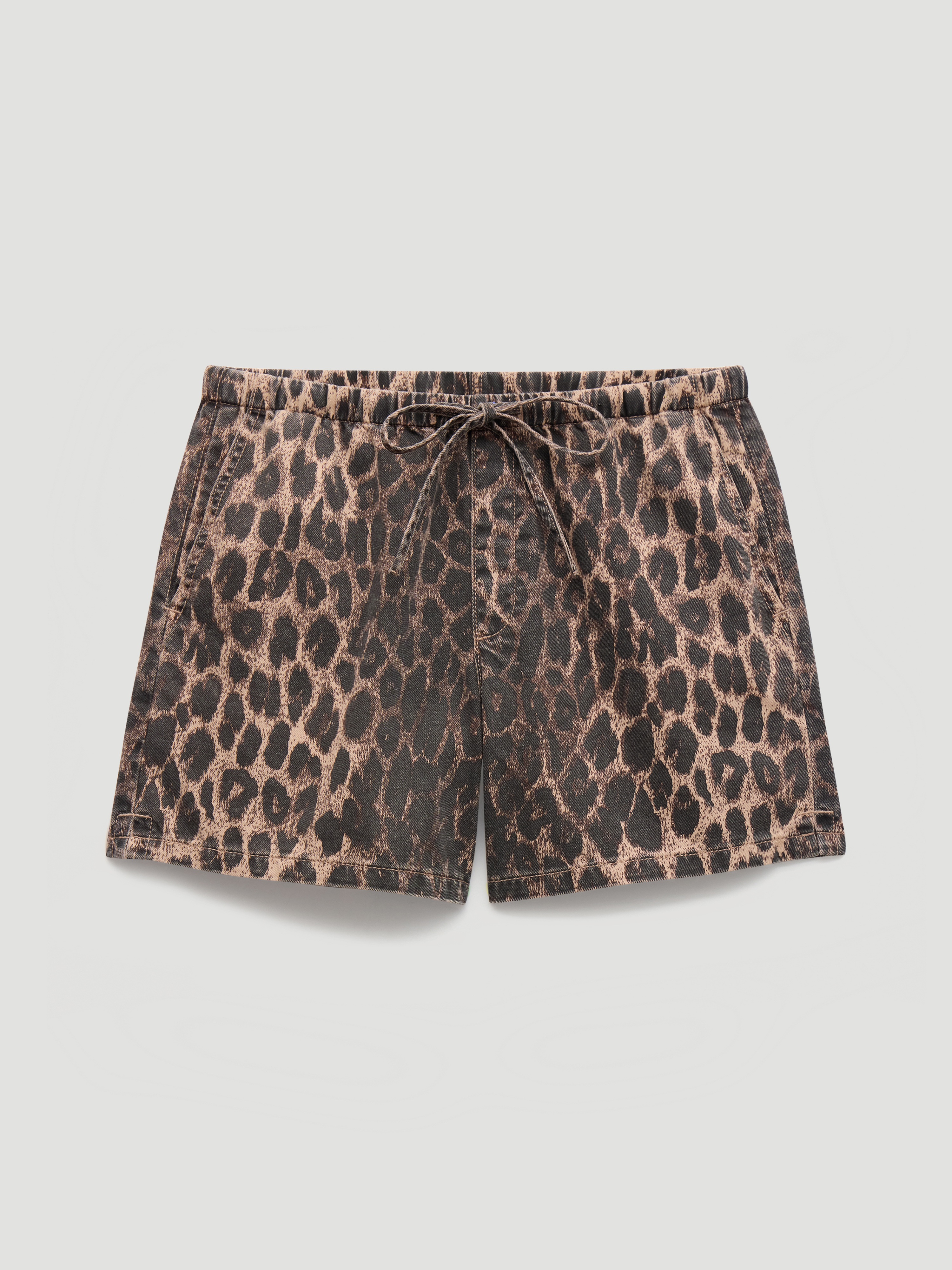 Betty Leopard Pull On Denim Shorts