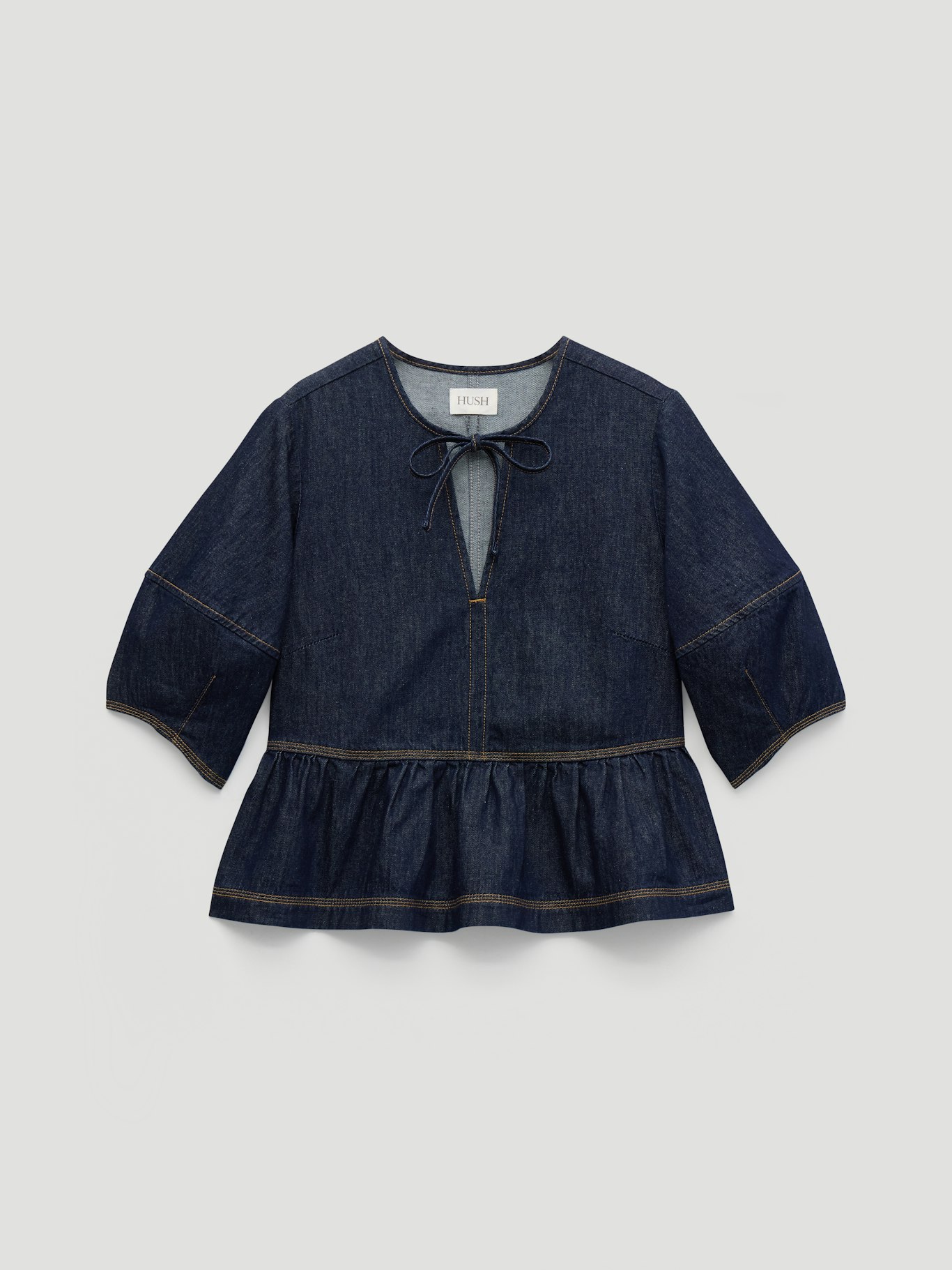 014571-4519-07 Betty Barrel Sleeve Denim Top