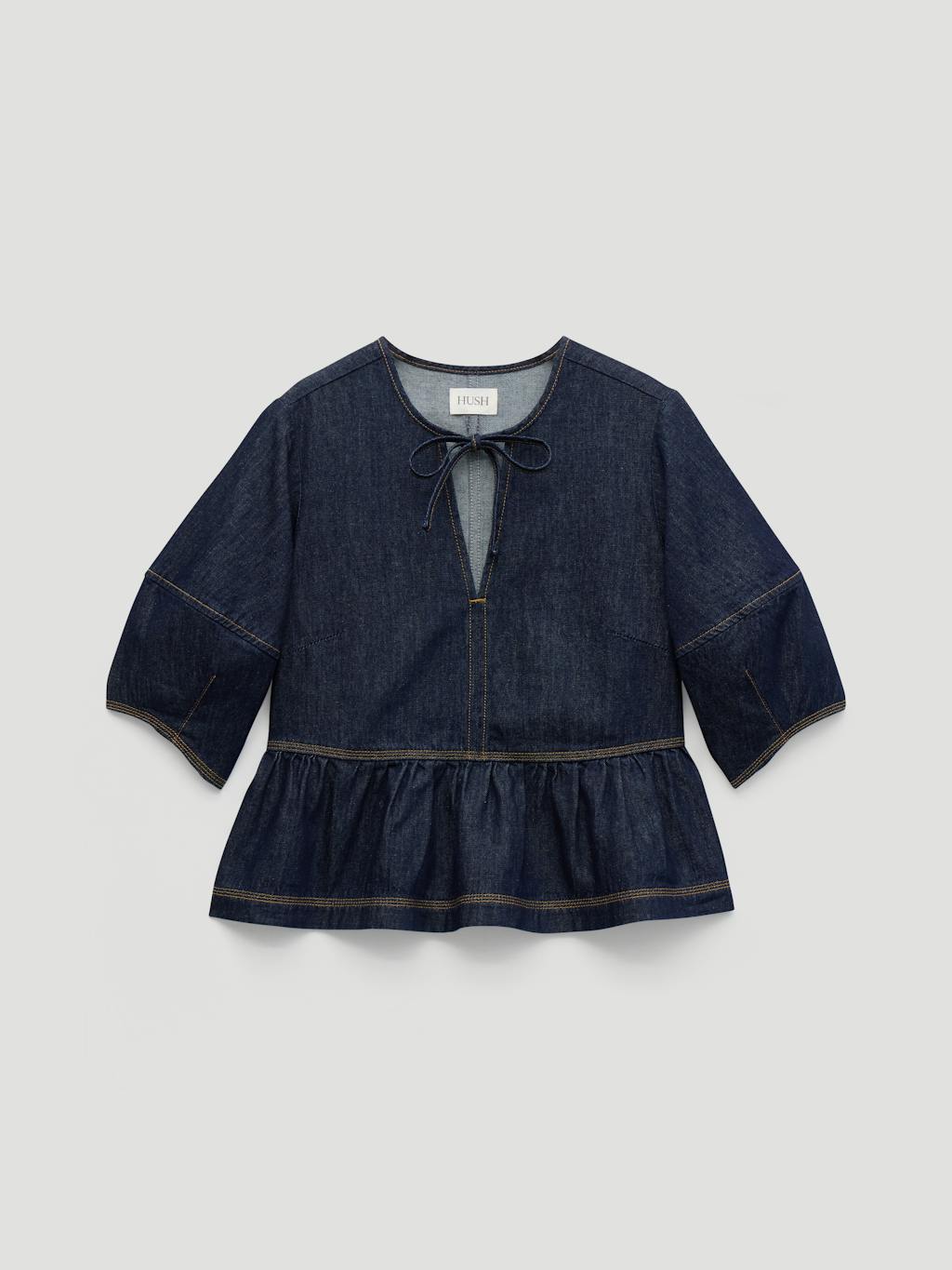 014571-4519-07 Betty Barrel Sleeve Denim Top