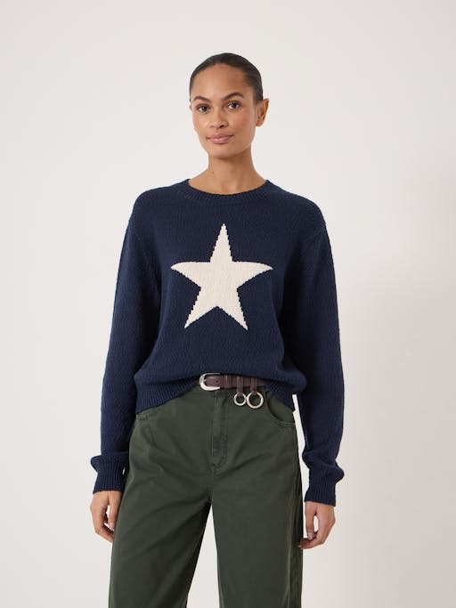 Hallie Crew Neck Star Graphic Jumper