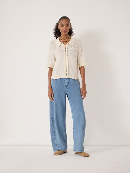 Pointelle Cotton Cardigan