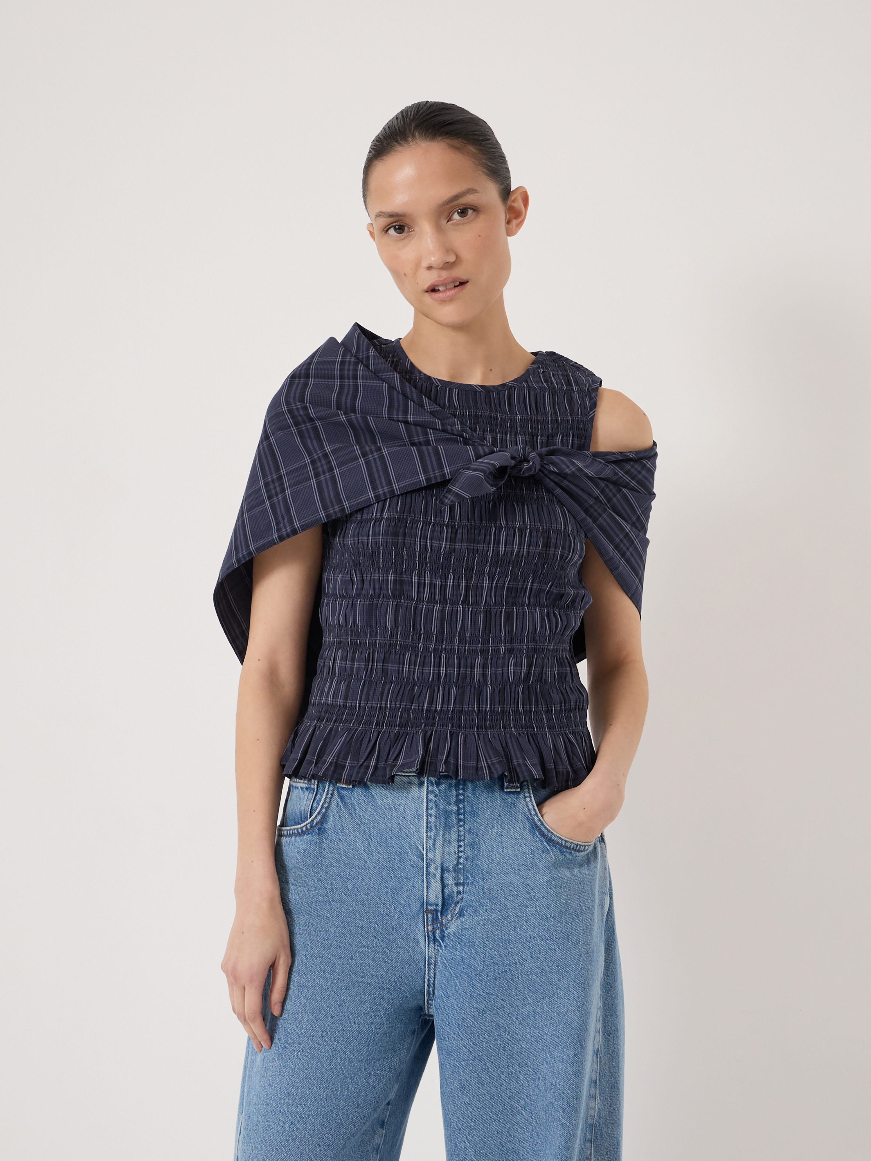 Oversized Triangle Checked Scarf