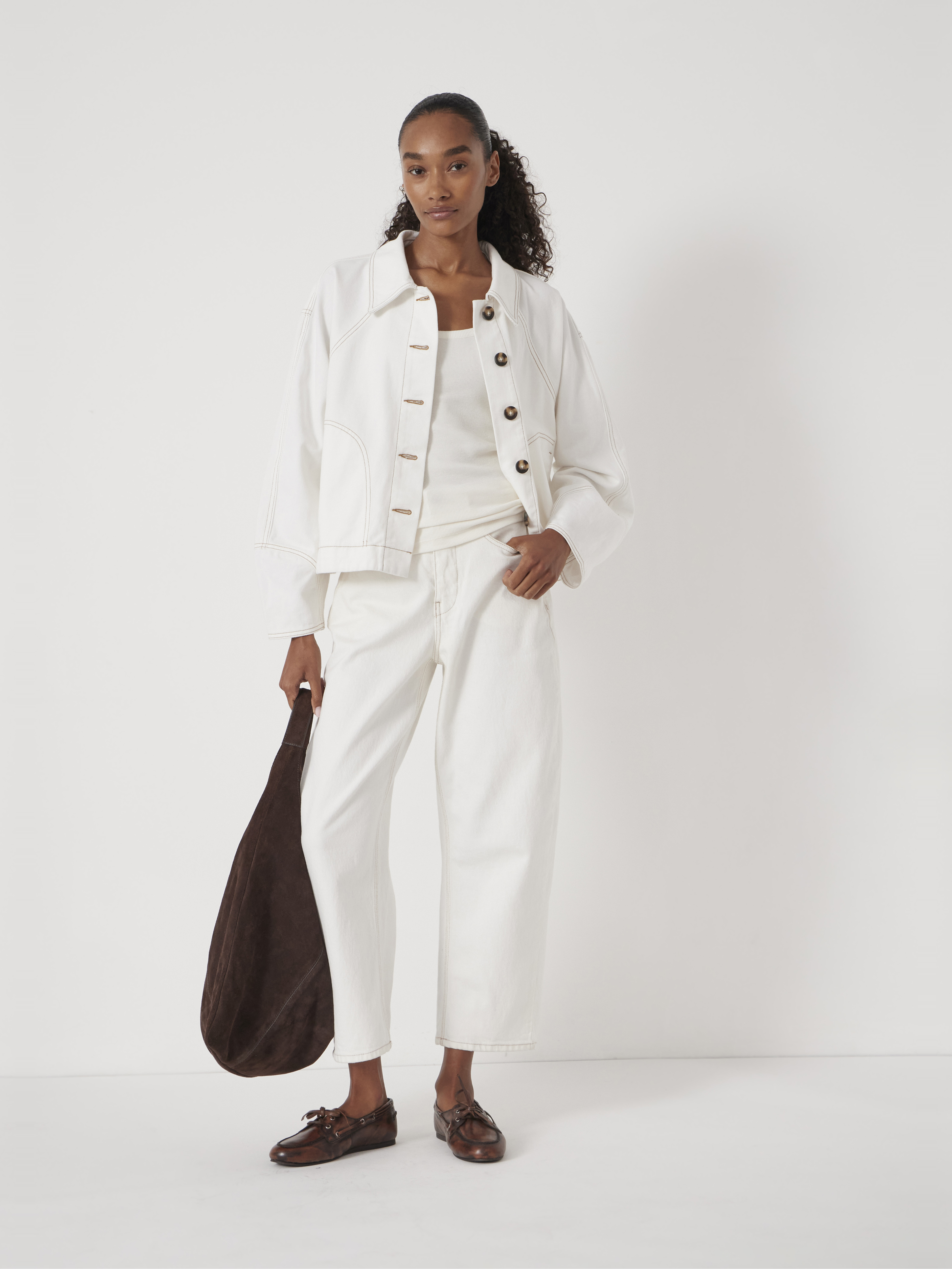 Cotton Barrel Sleeve Swing Jacket