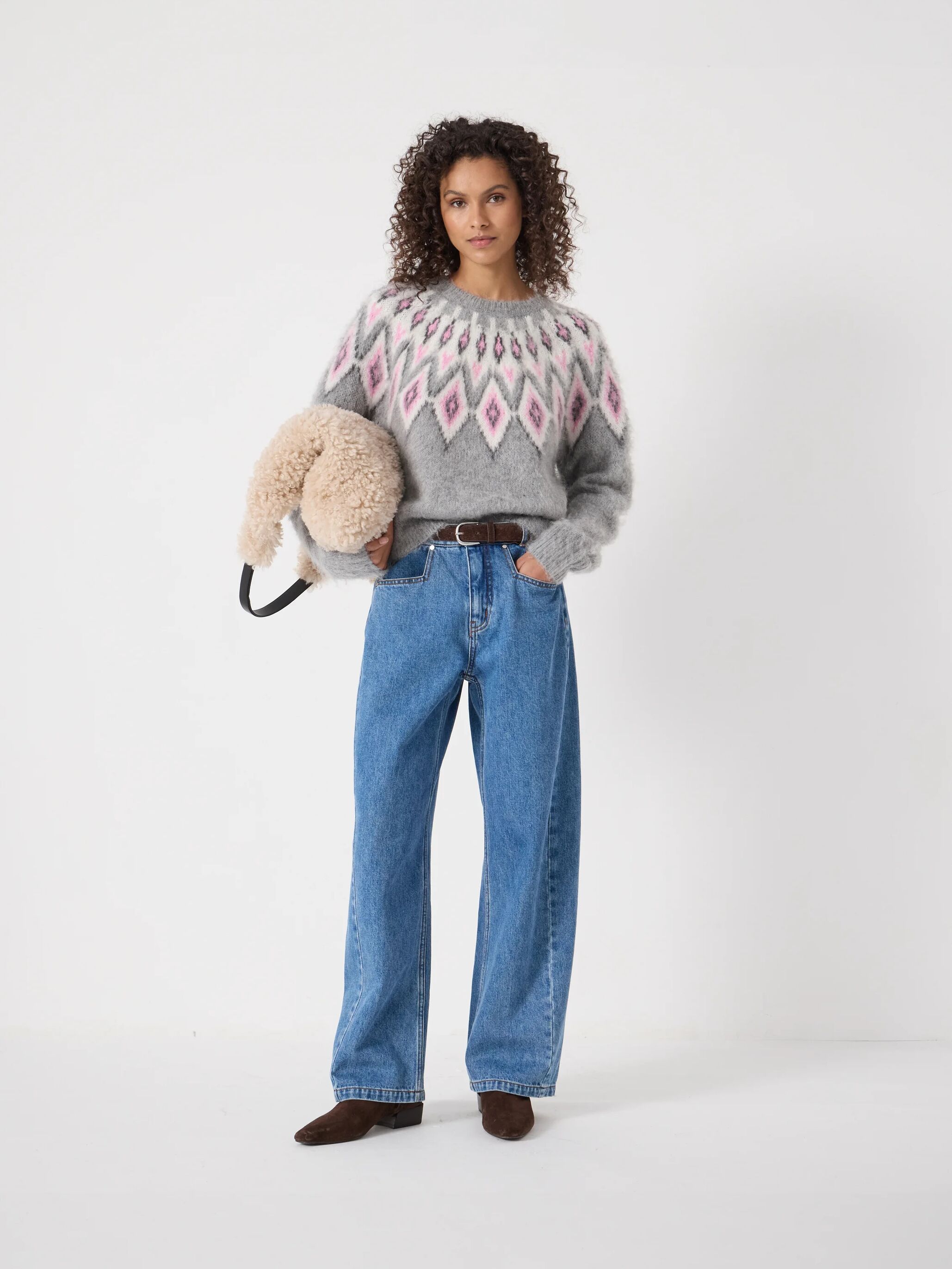 Brushed Fairisle Jumper with Mohair