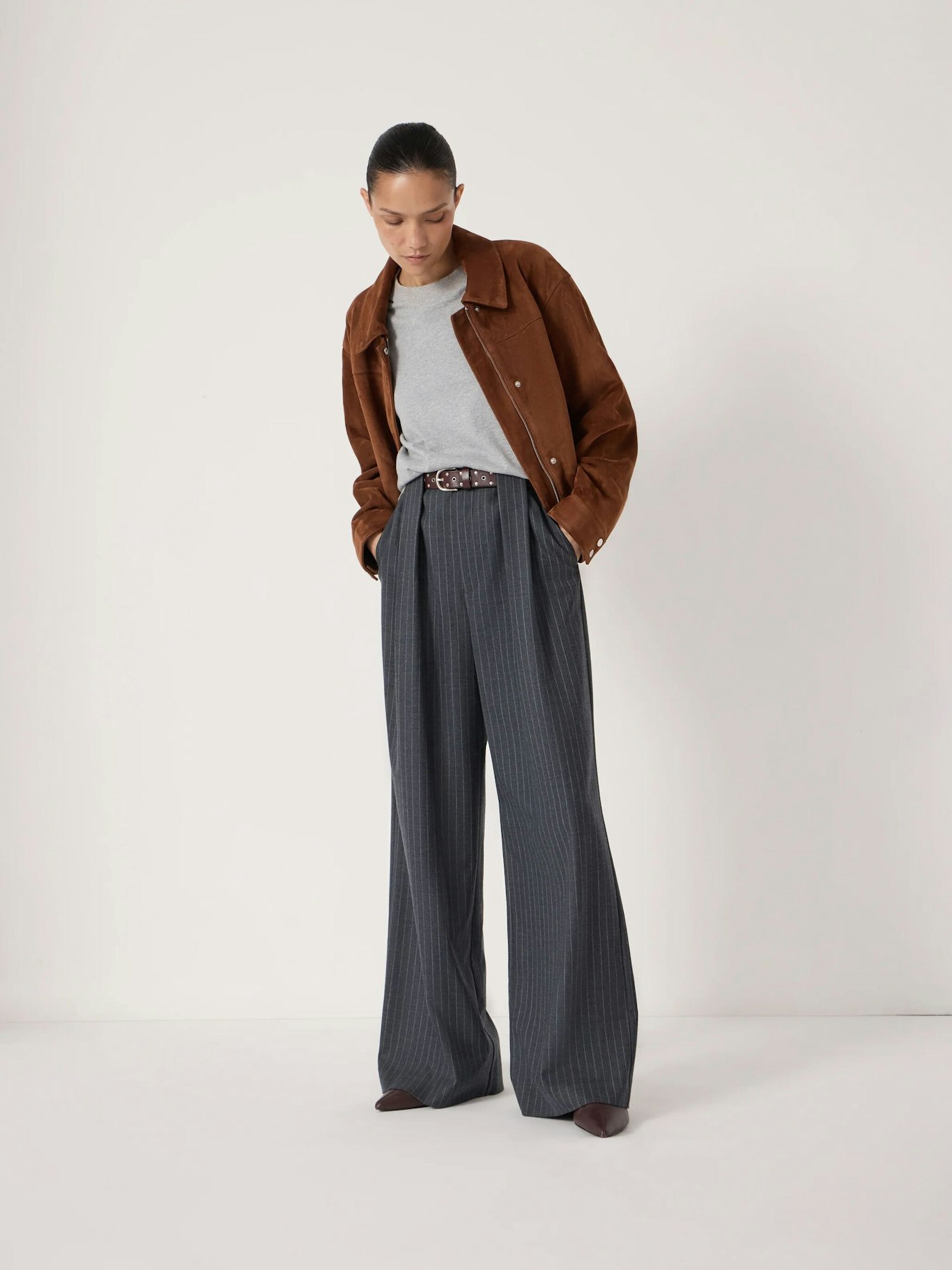 013705-0444-02 Adena Pinstripe Wide Leg Trousers