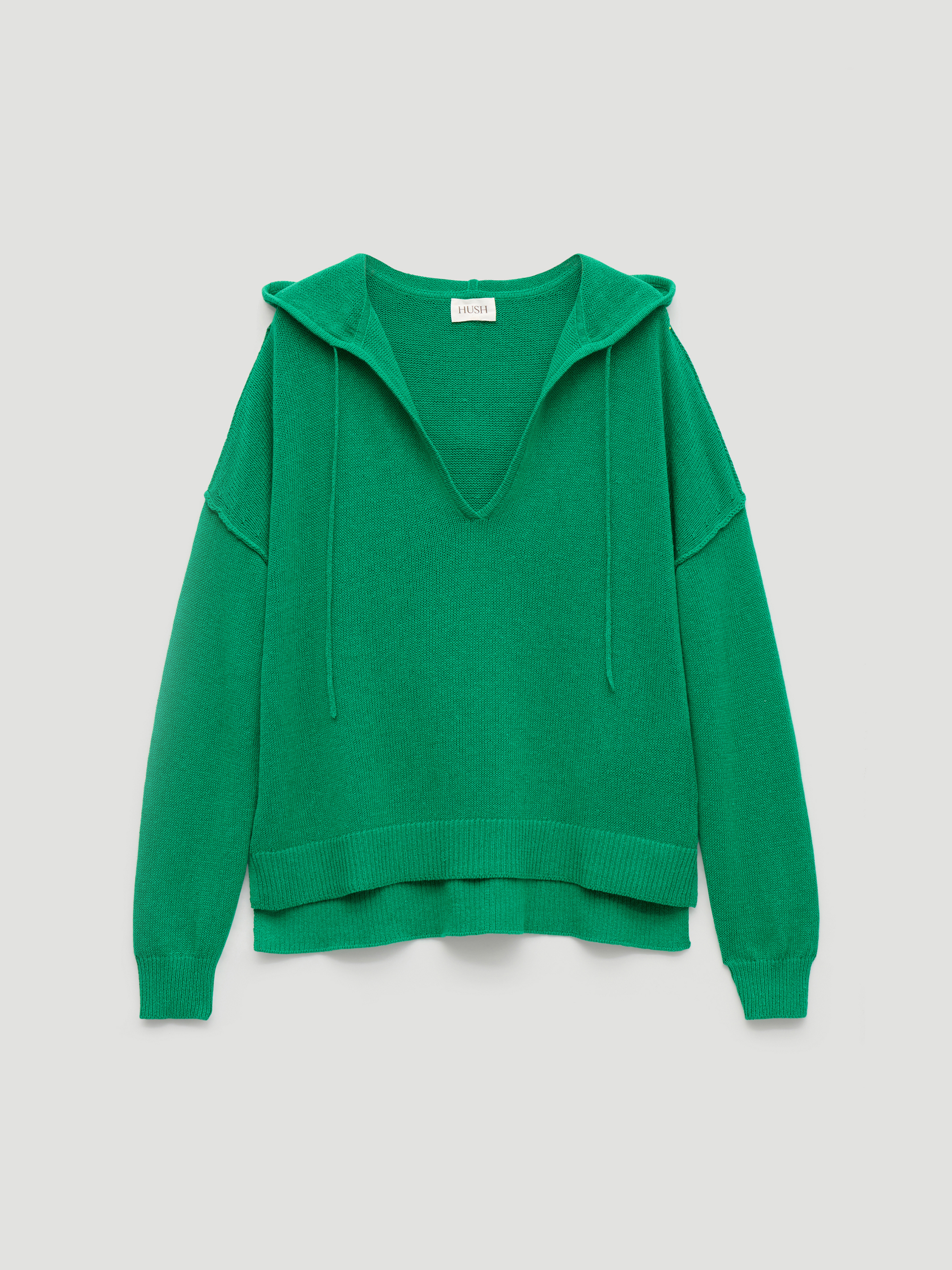 Cara Linen Blend V Neck Hoodie