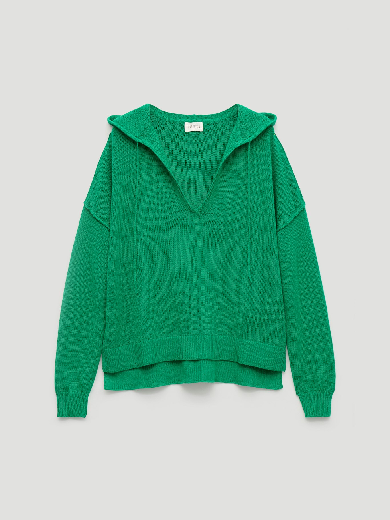 014734-2159-07 Cara Linen Blend V Neck Hoodie