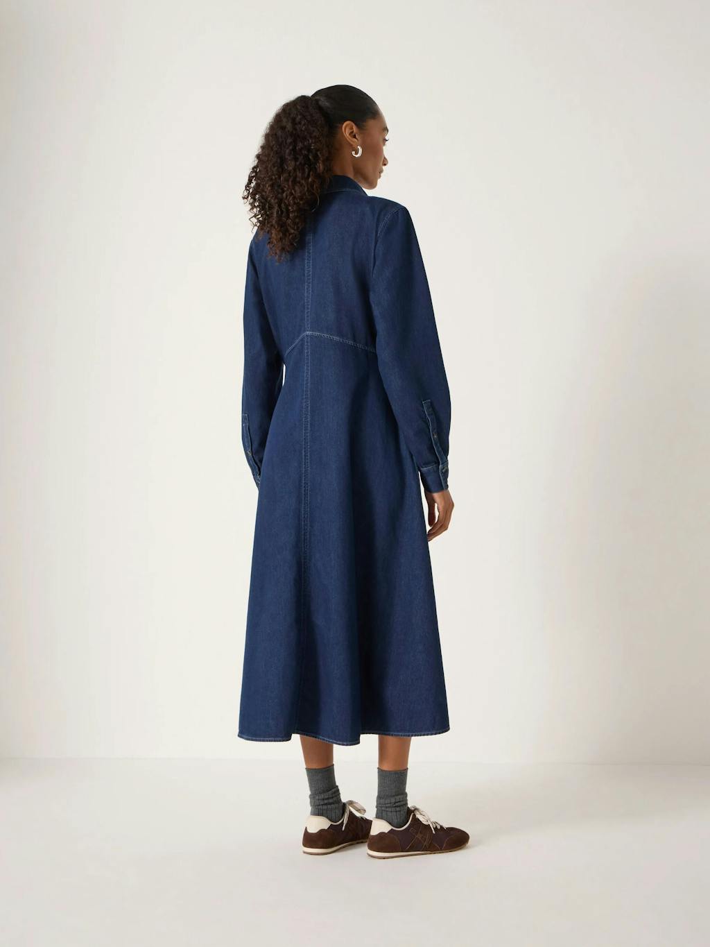 014043-4519-03 Long Sleeve Denim Shirt Dress