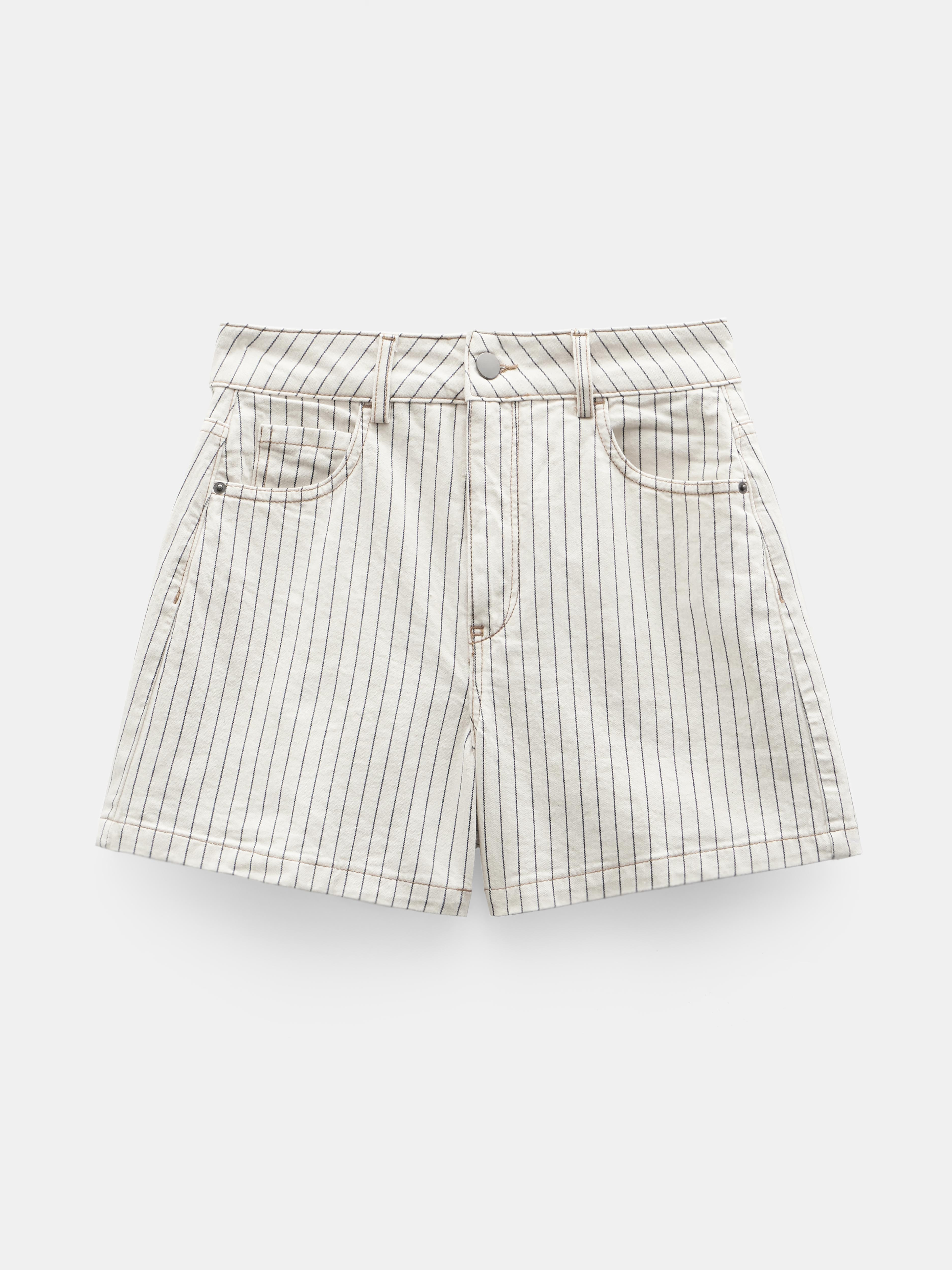 Stripe Denim Shorts