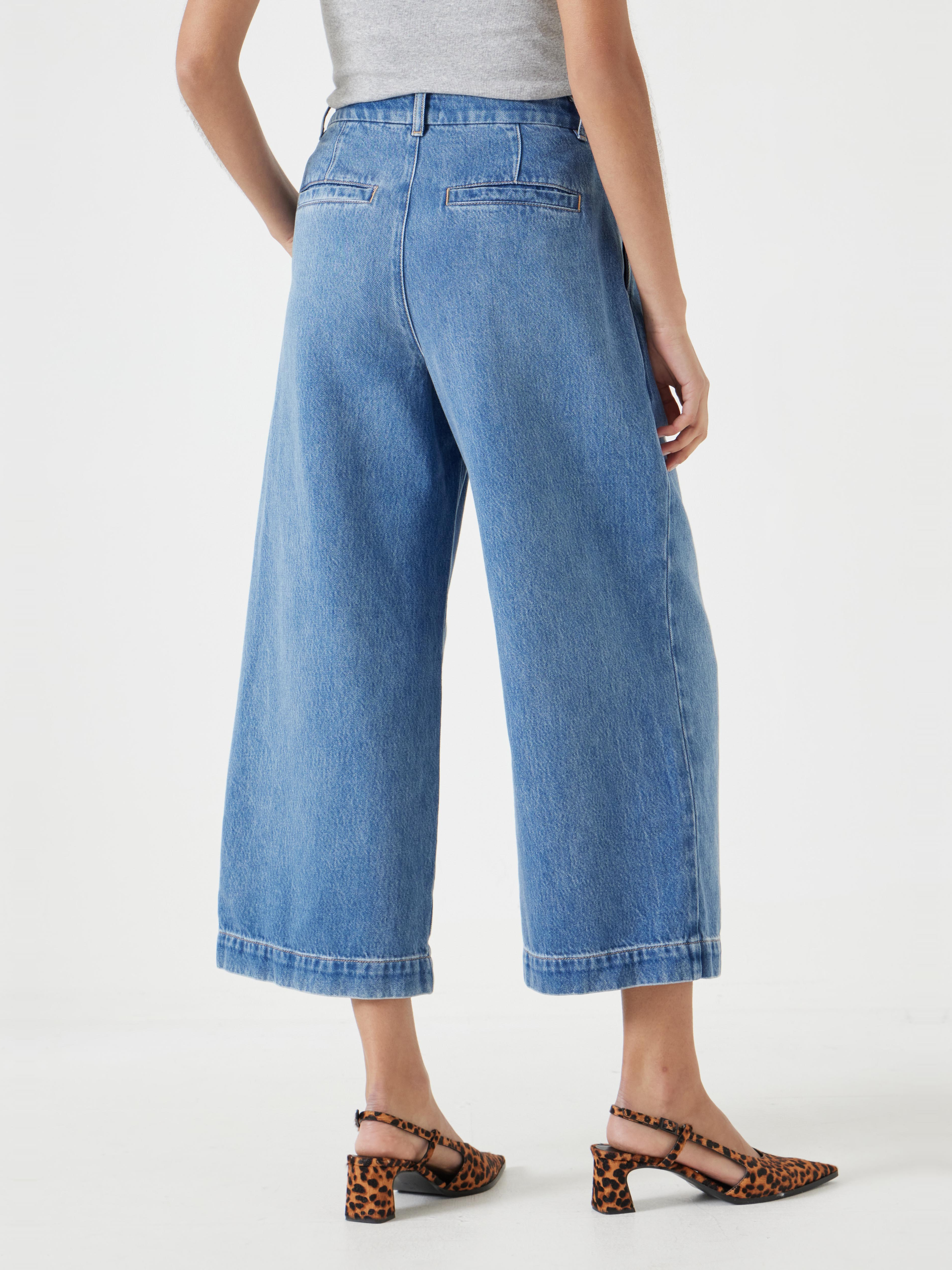 Lya Denim Pleated Culottes