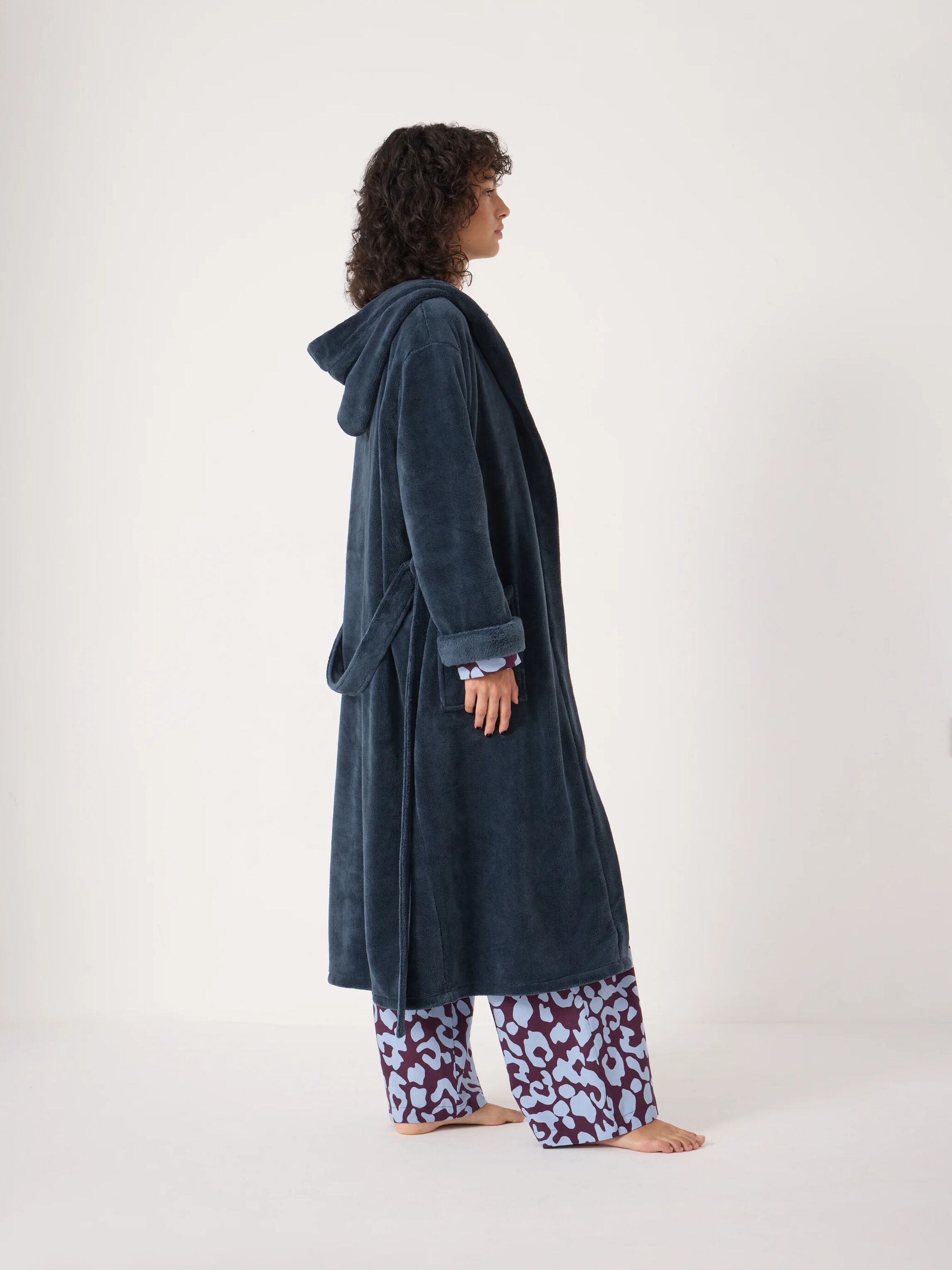 Fluffy Hooded Dressing Gown