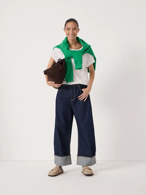 Faith Turn Up Barrel Leg Jeans