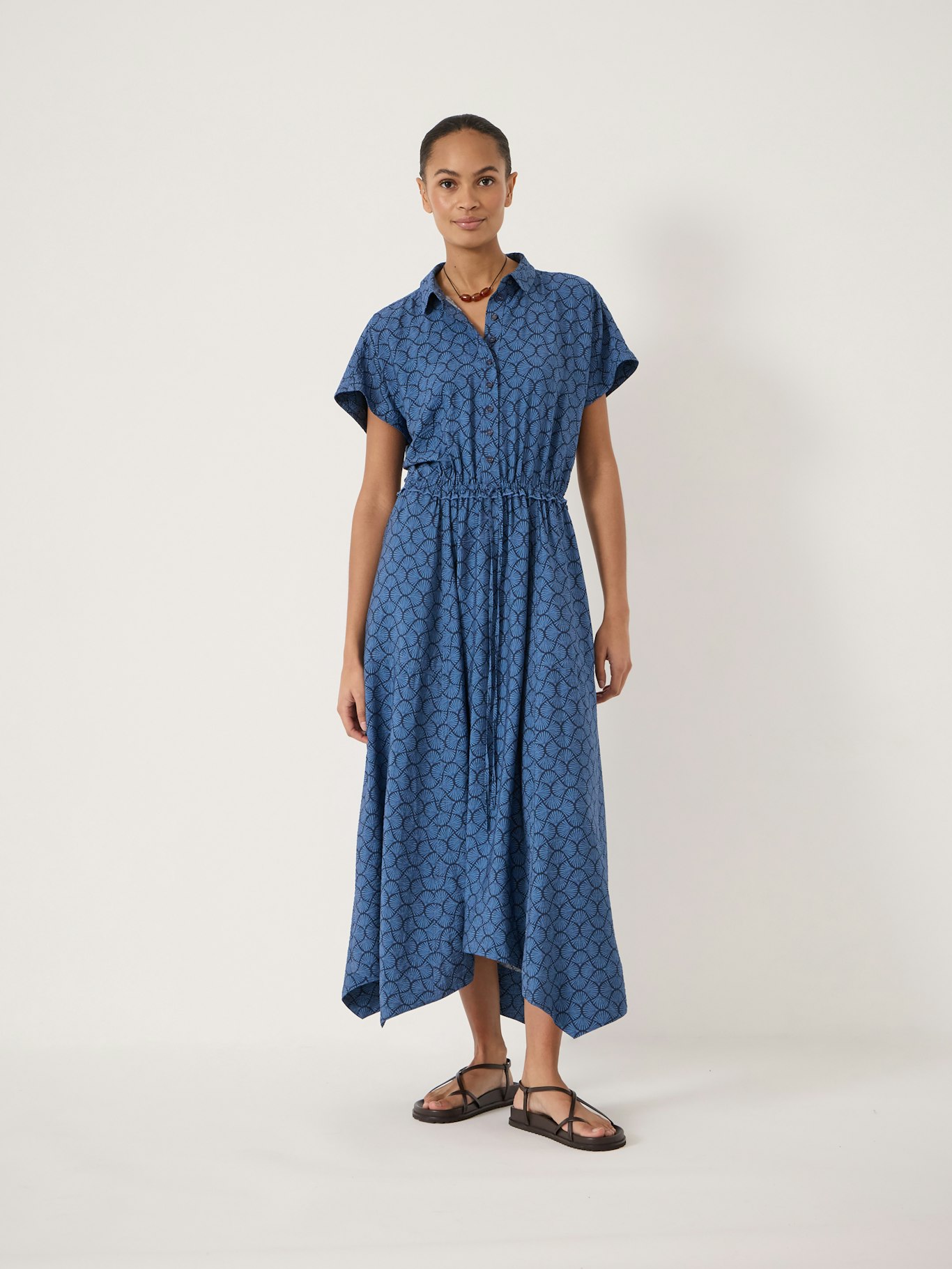 014544-4939-01 Lila Short Sleeve Hanky Hem Dress