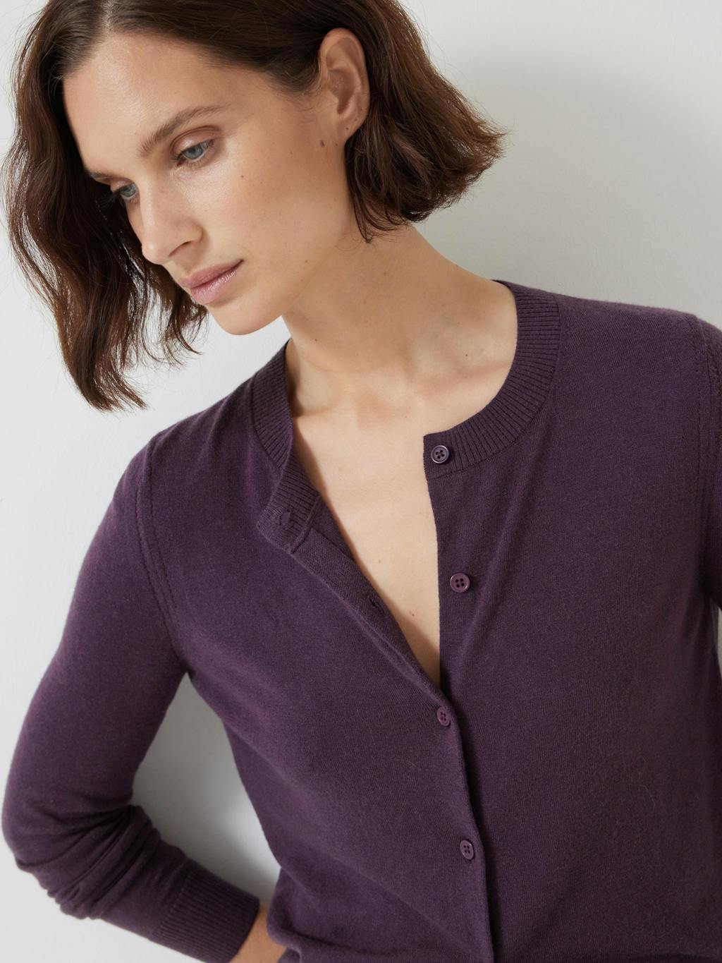 012611-1384-04 Wool Blend Slim Knitted Cardigan