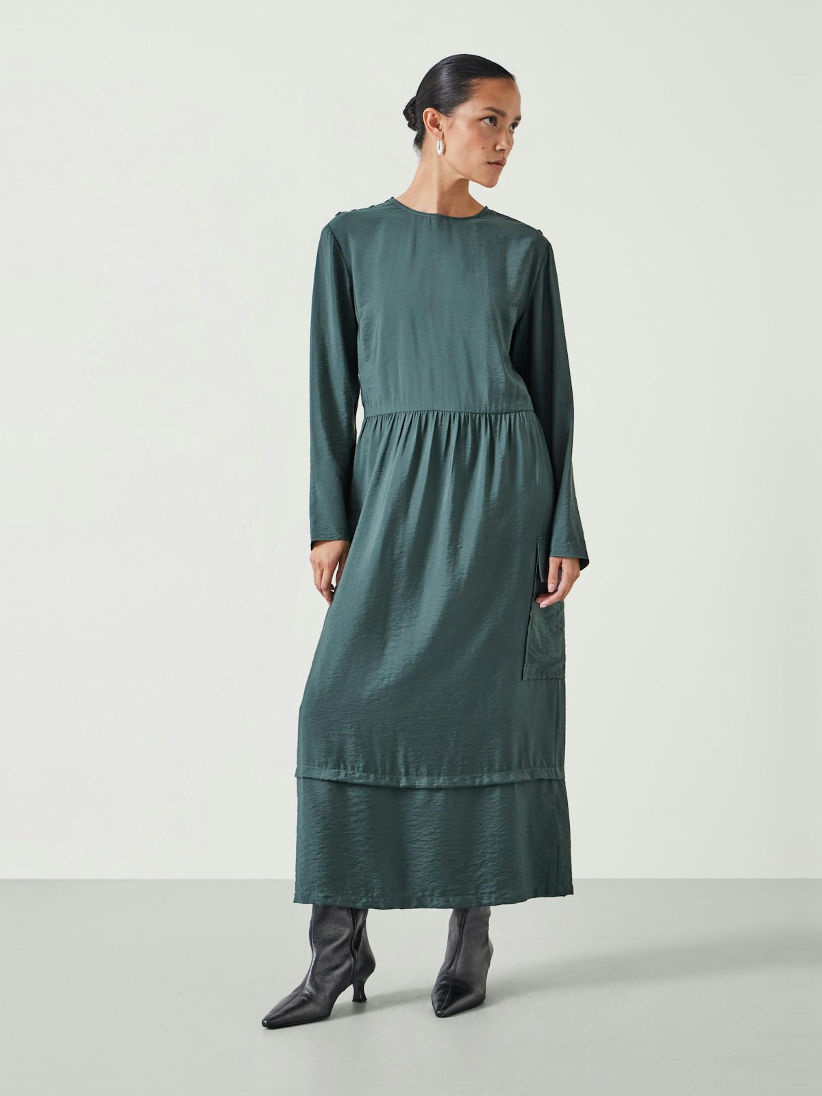 Cristina Utility Maxi Dress | Smoked Green | hush