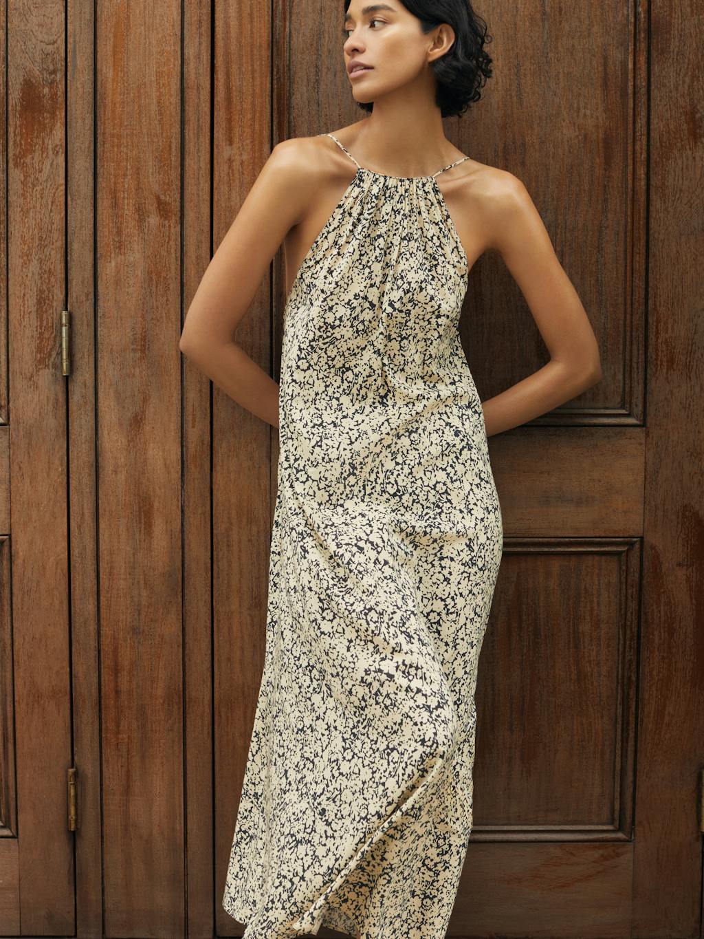 012080-4584-10 Aja Gathered Maxi Dress