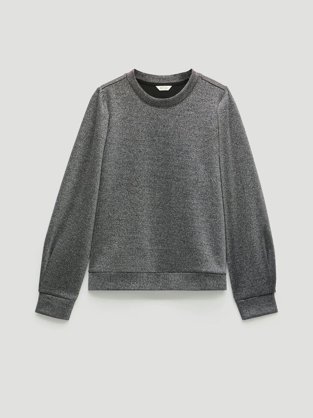 013826-4684-07 Emily Metallic Puff Sleeve Jersey Top