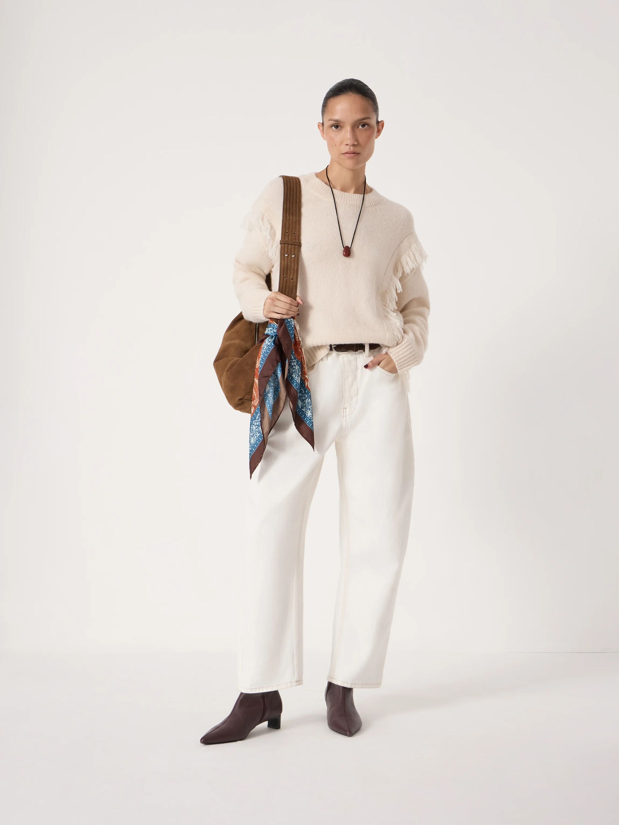 Alpaca Blend Fringe Knitted Jumper