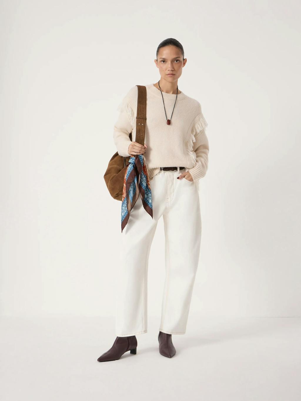 013799-4659-01 Alpaca Blend Fringe Knitted Jumper