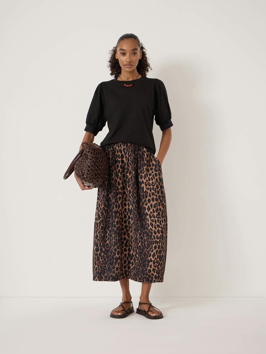 014482-0456-02 Talia Cotton Woven Puff Sleeve T-Shirt