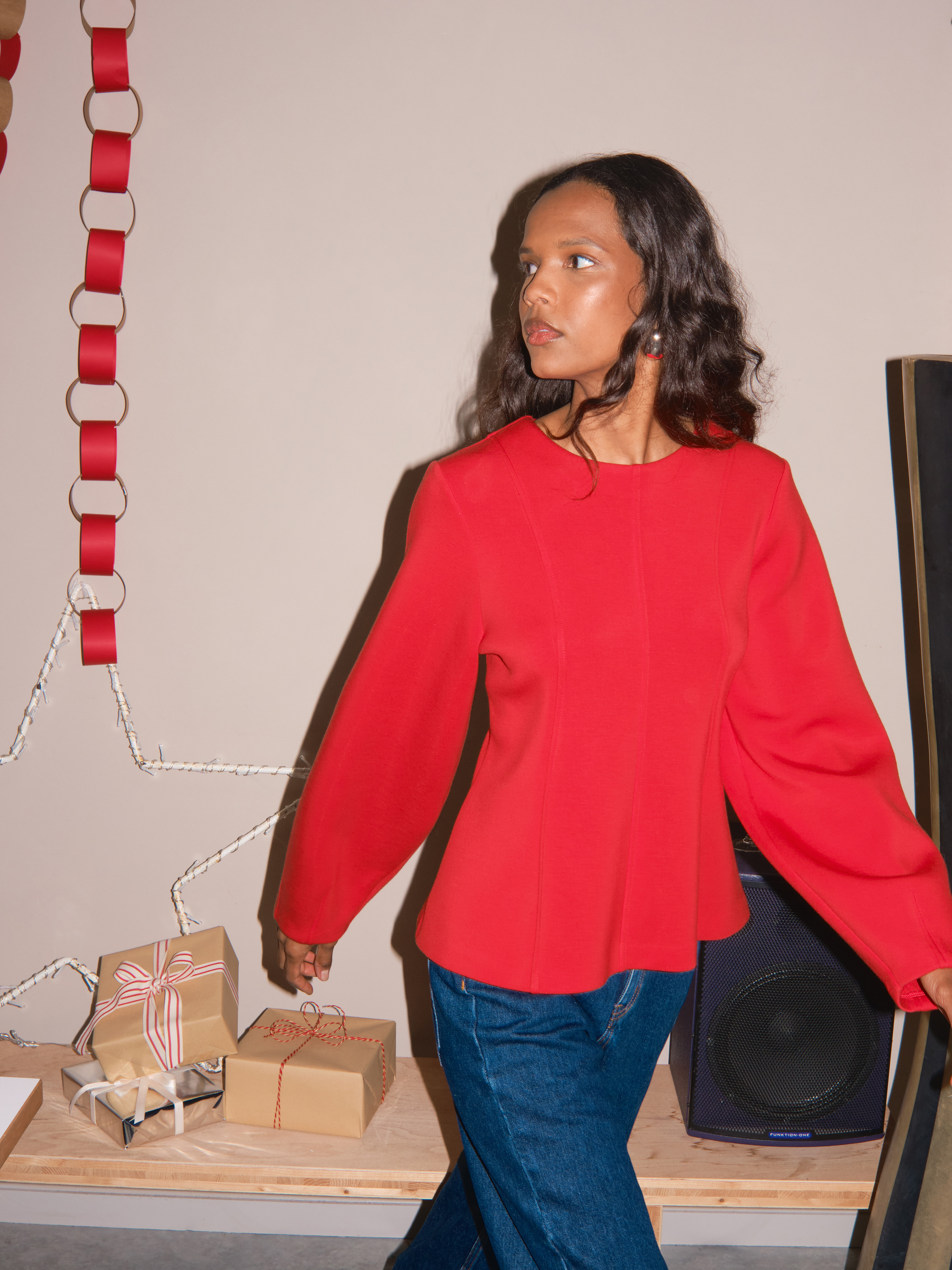 Scuba Peplum Jersey Top