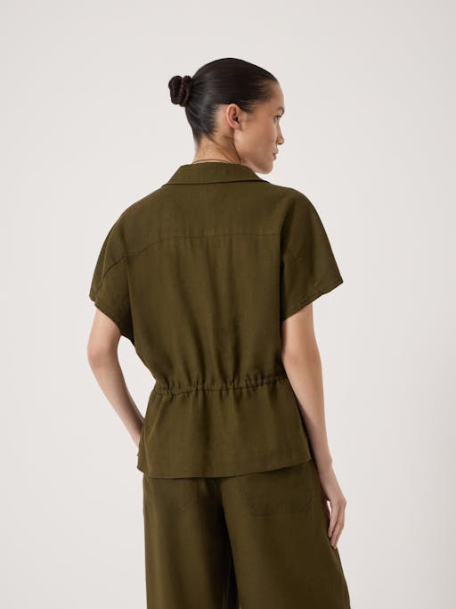 Mirai Linen Blend Short Sleeve Shirt