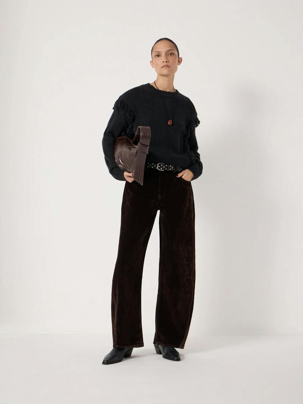 013799-0456-02 Alpaca Blend Fringe Knitted Jumper