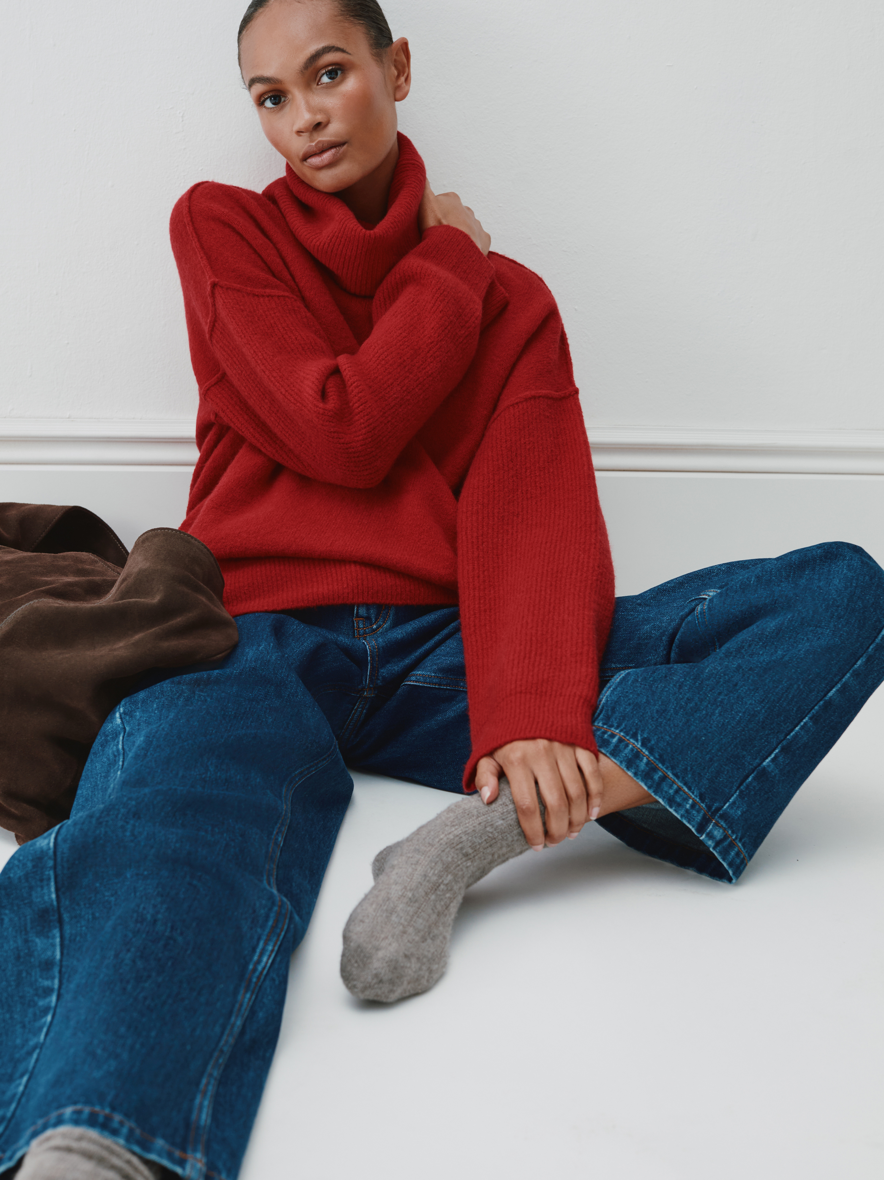 Meryl Wool Blend Roll Neck Jumper