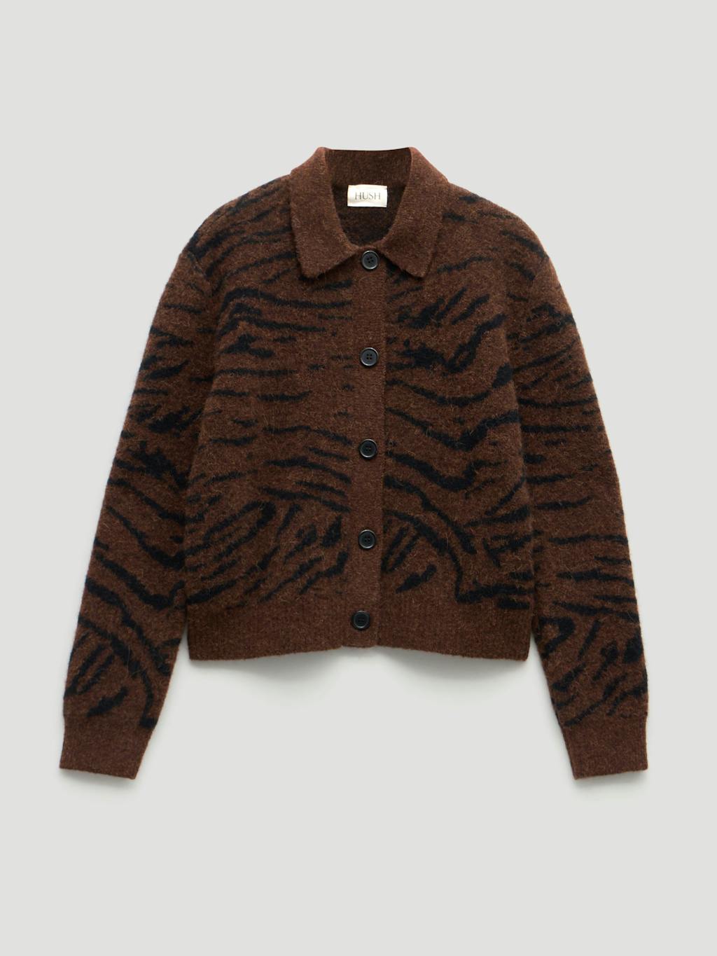014267-0450-07 Wool Blend Tiger Jacquard Shirt Jacket