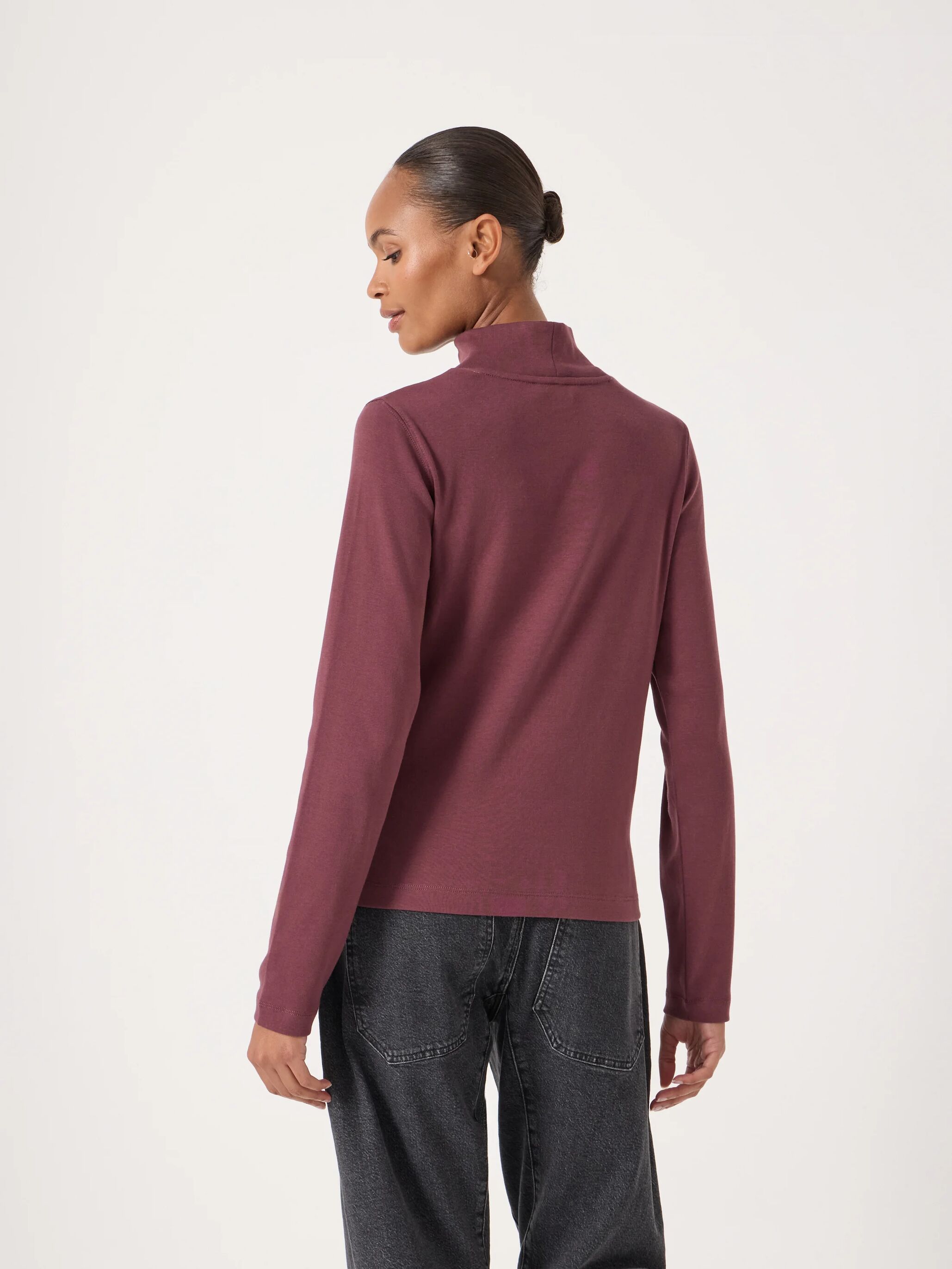 Rue High Neck Cotton Midweight Jersey Top