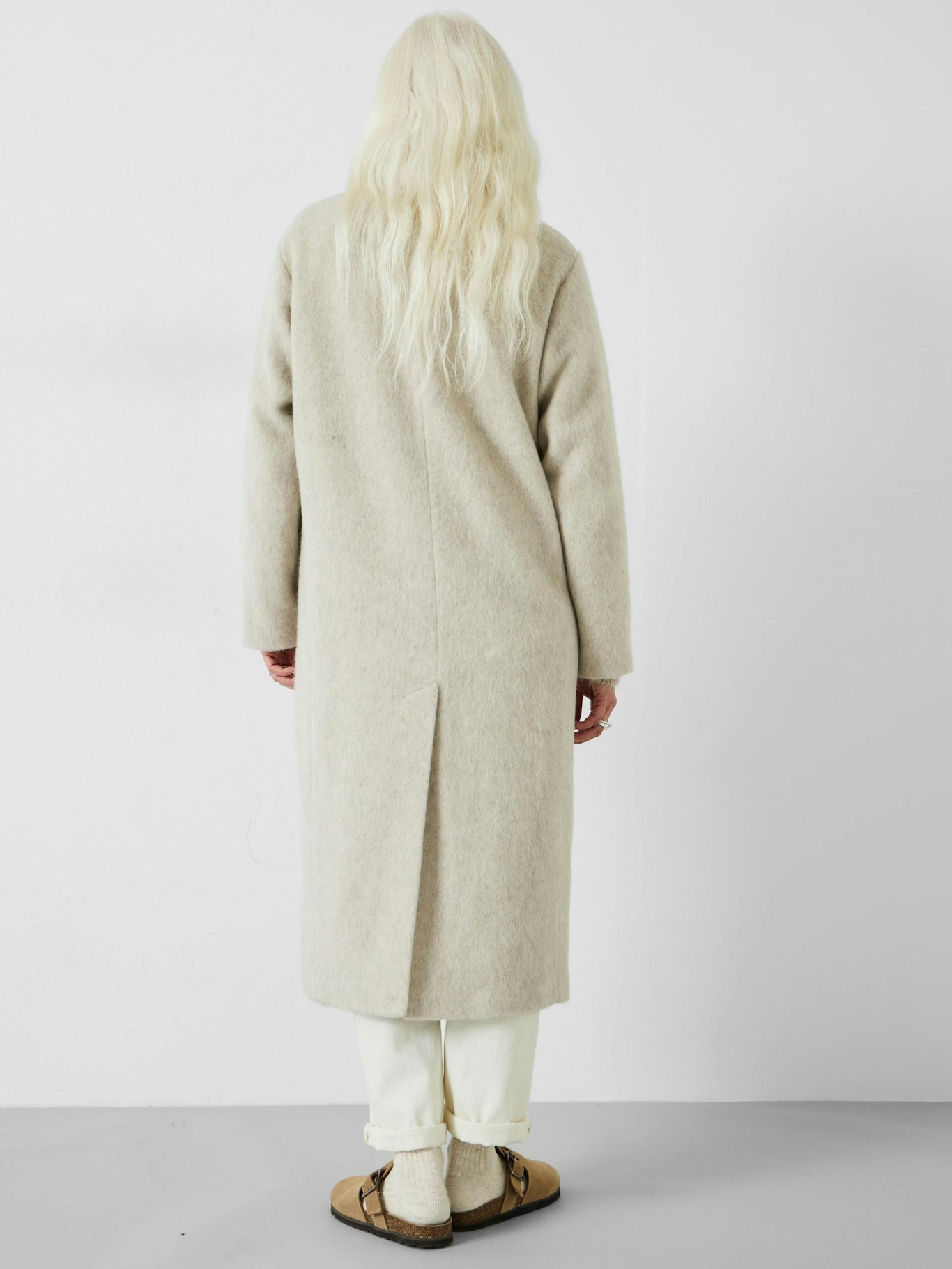 009911-0013-03 Scout Double Breasted Textured Wool Oversized Coat