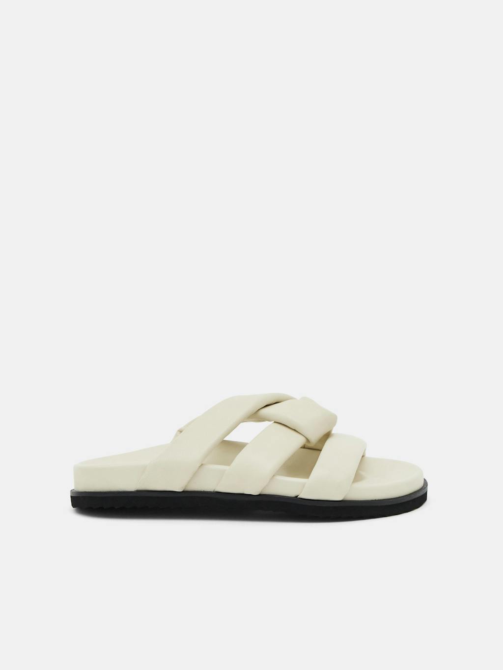 012897-0004-01 Leather Twist Footbed Sandals