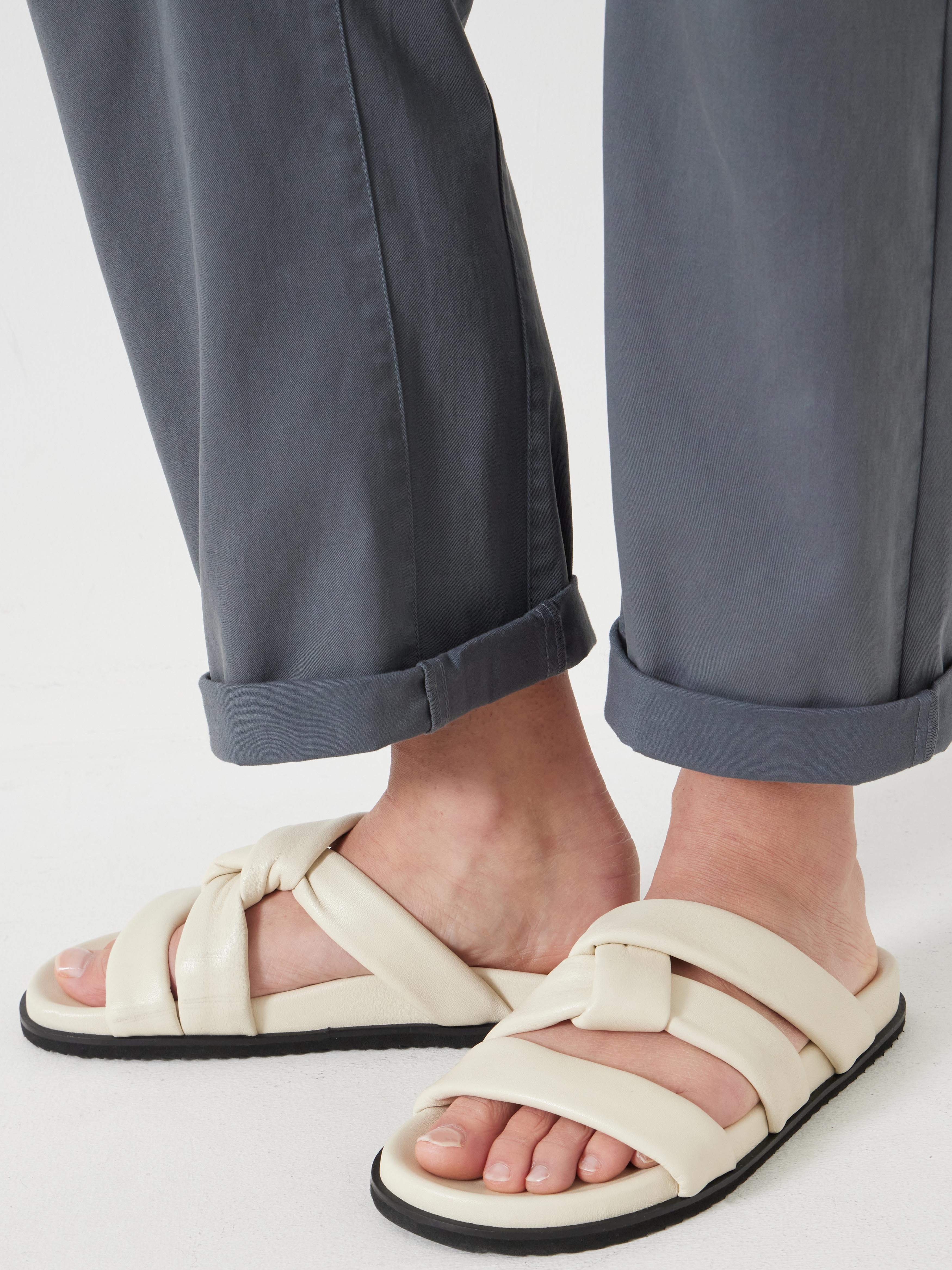Leather Twist Footbed Sandals