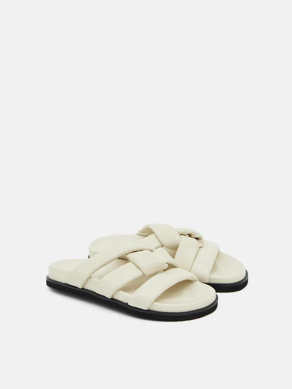 012897-0004-03 Leather Twist Footbed Sandals