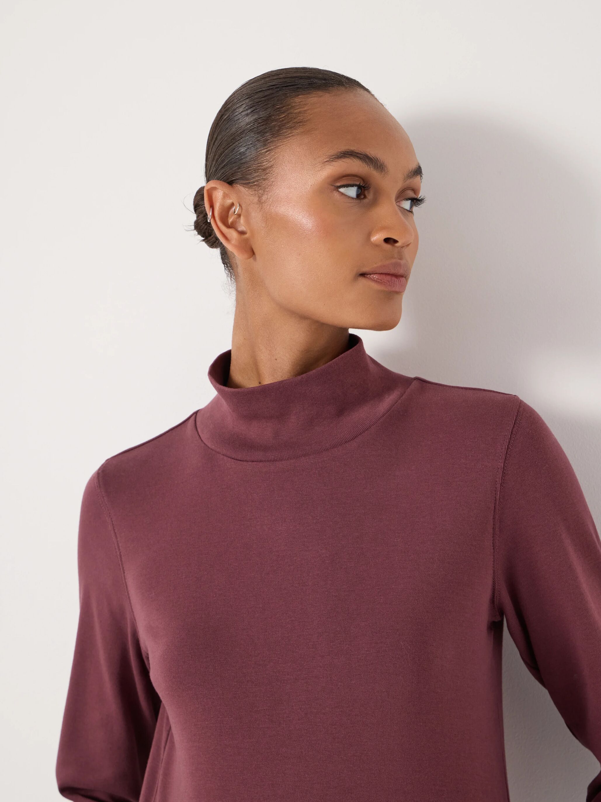 Rue High Neck Cotton Midweight Jersey Top