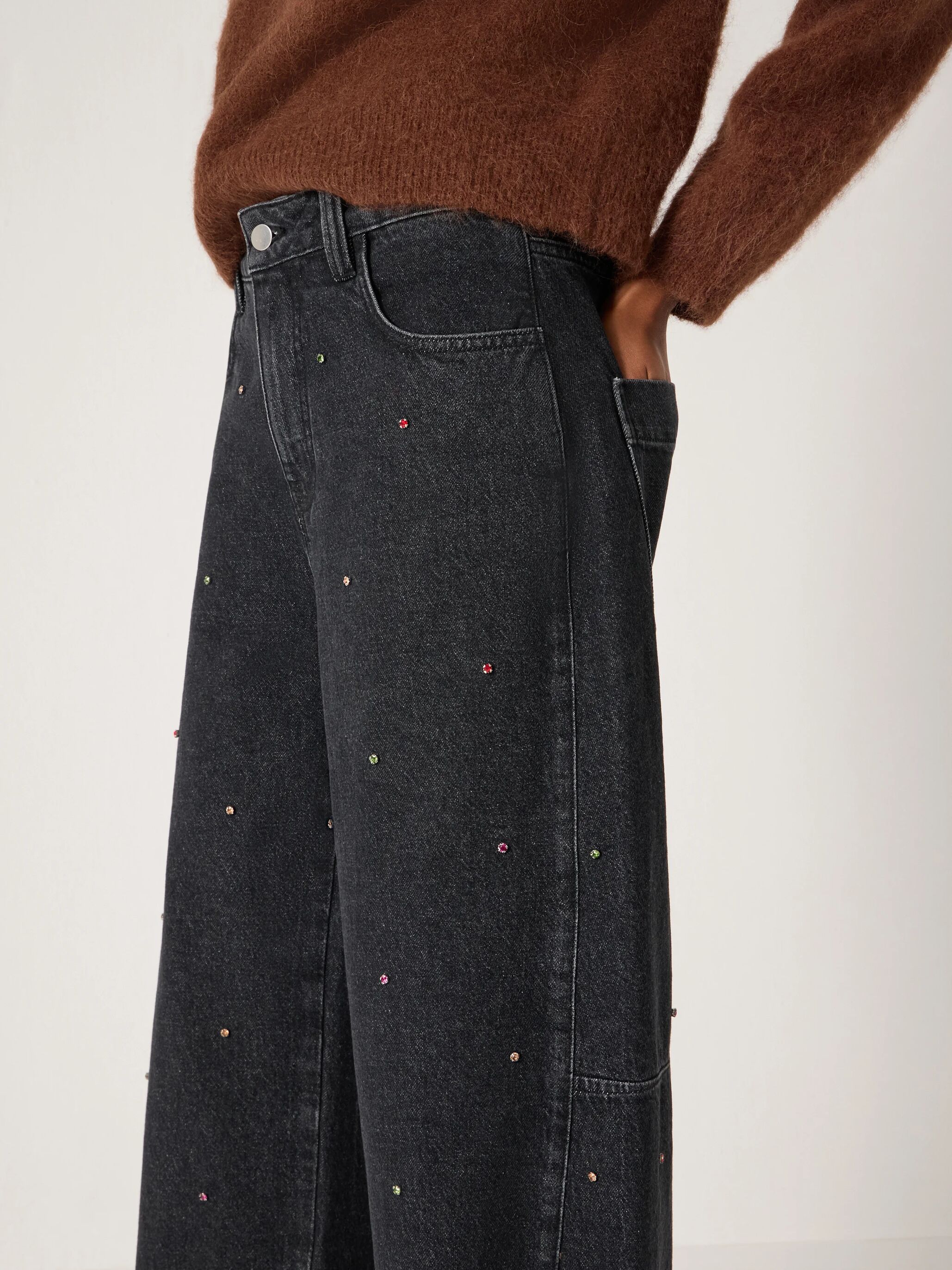 Embellished Bree Barrel Leg Jeans