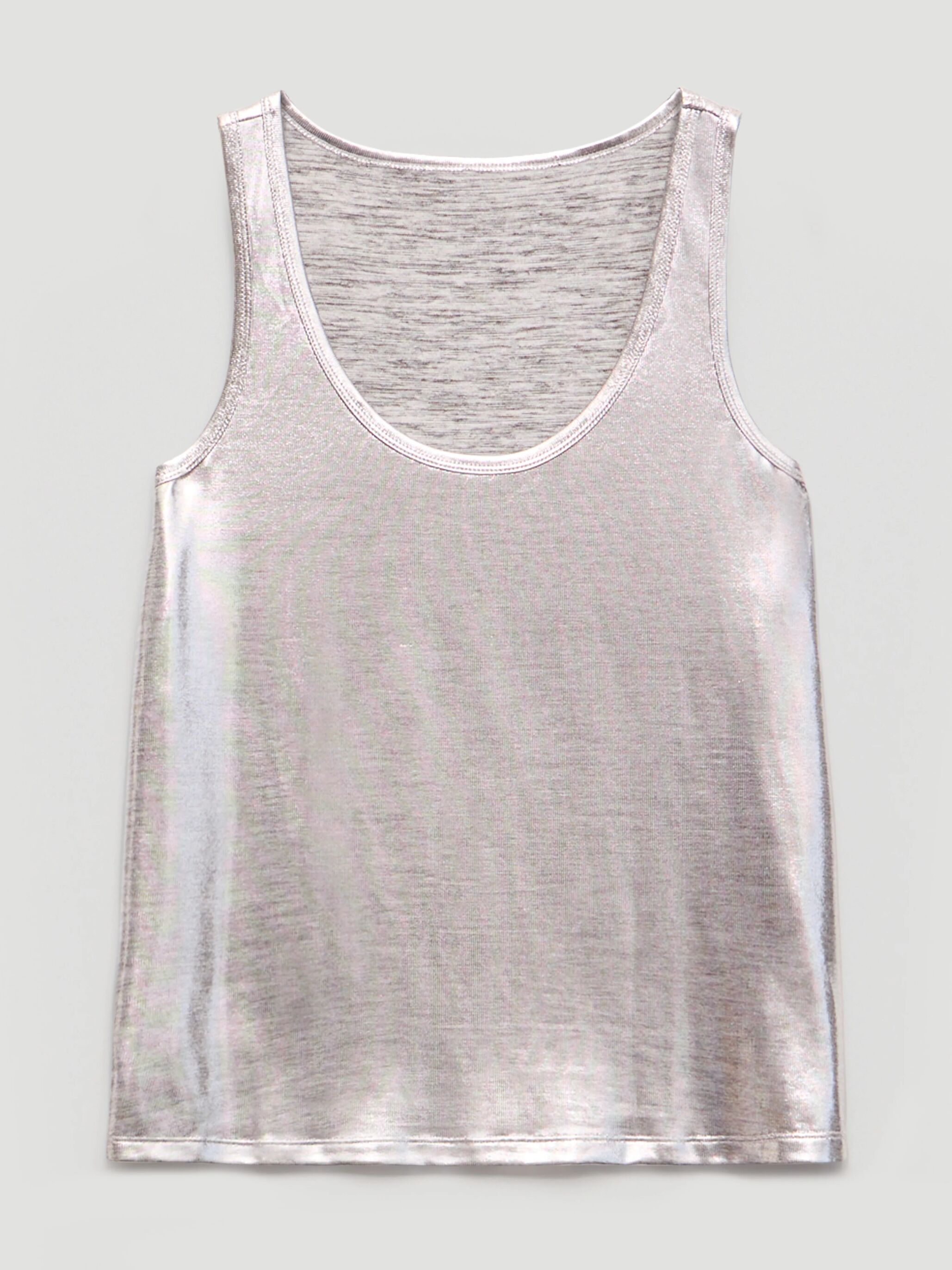 Silver Metallic Slub Vest