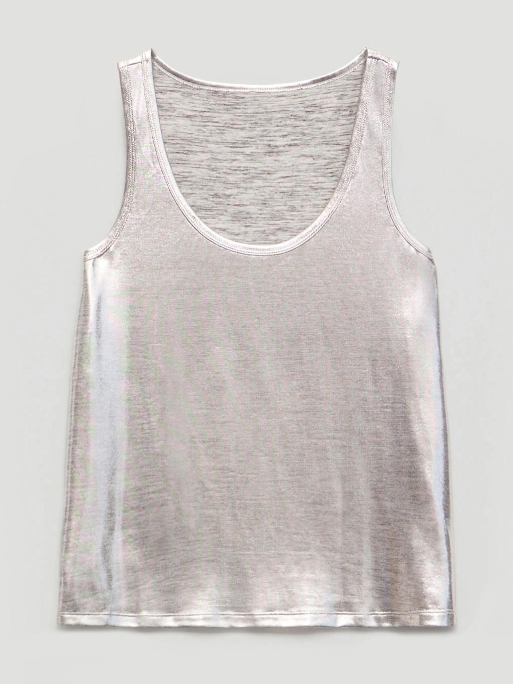 014530-4878-07 Silver Metallic Slub Vest