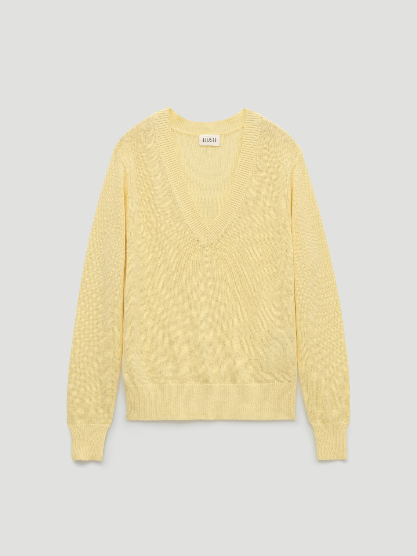 015098-0754-07 Coralie Linen Blend V Neck Jumper
