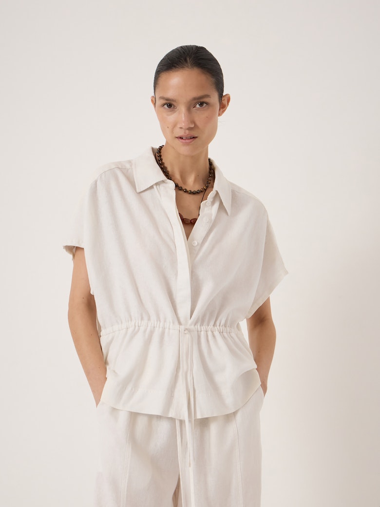 Mirai Linen Blend Short Sleeve Shirt