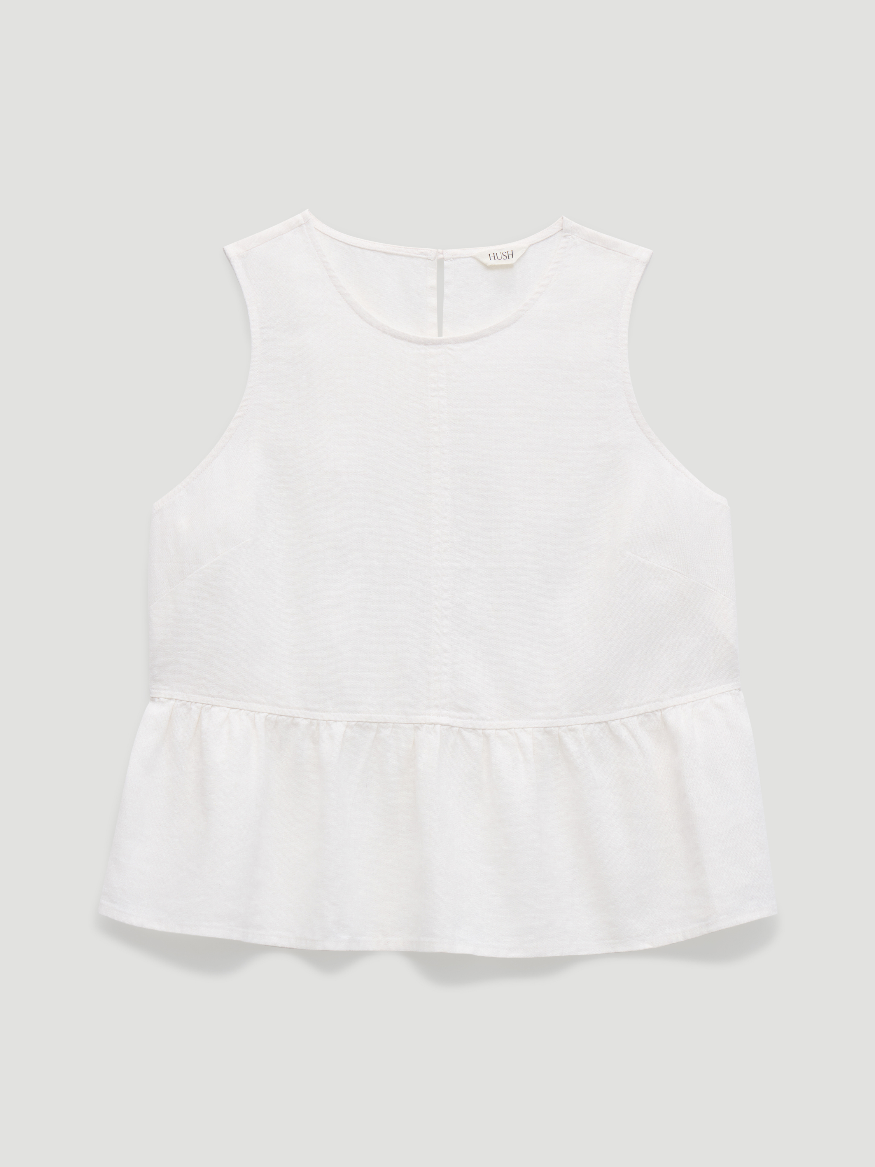 Nomie Halter Neck Linen Peplum Top